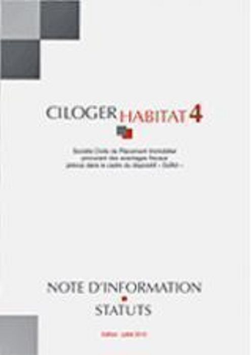 Scpi Ciloger Habitat 4 Scpi Residentielle Fiscale Geree Par Aew Ciloger Fiscalite Loi Duflot