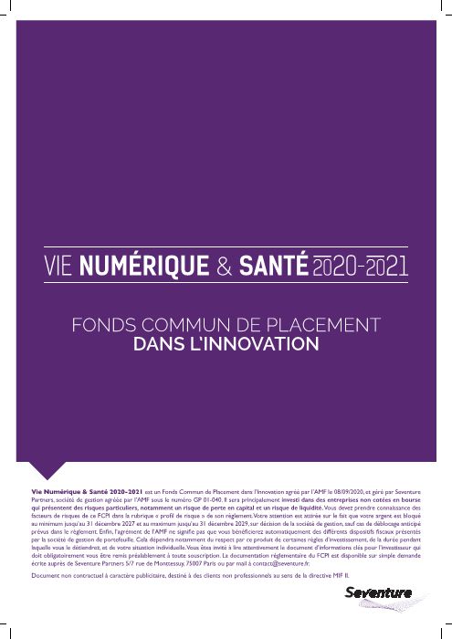 Fcpi Vie Numerique Sante 2020 2021 Fcpi Gere Par Seventure Partners