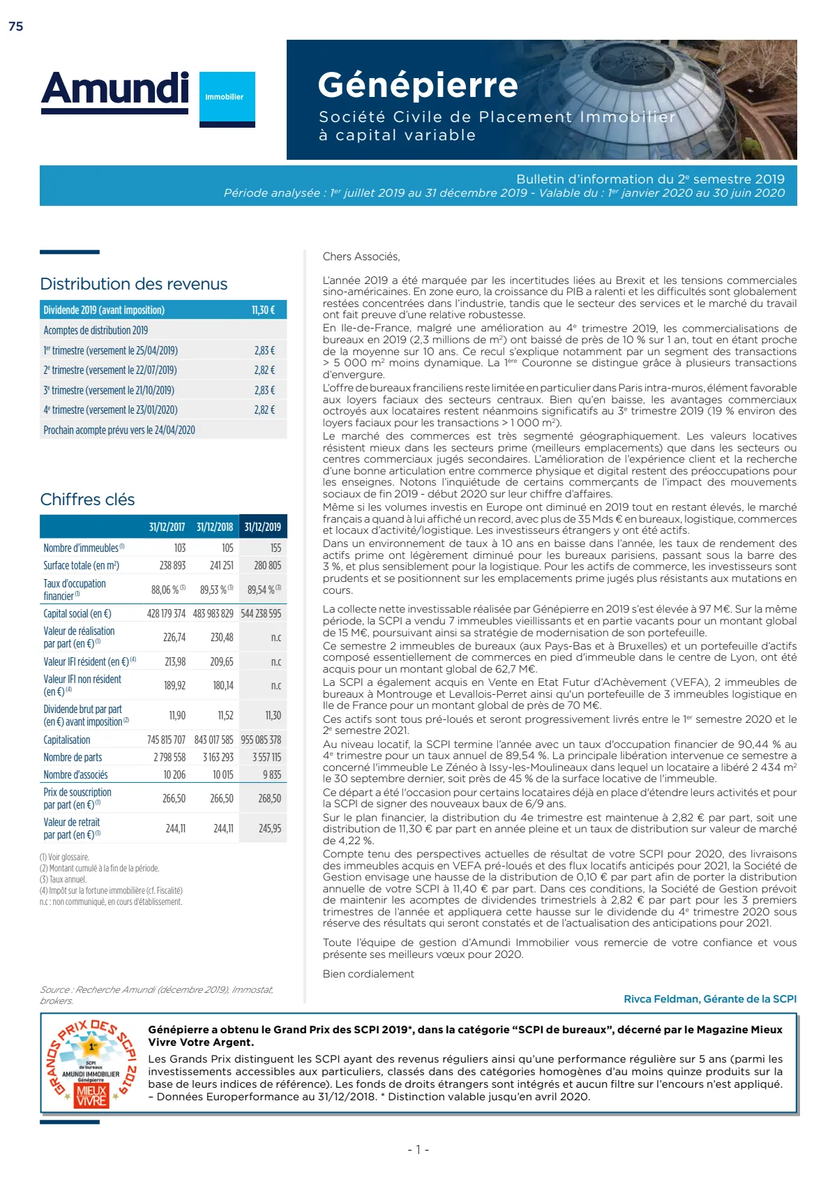 Bulletin semestriel - 2nd semestre 2019