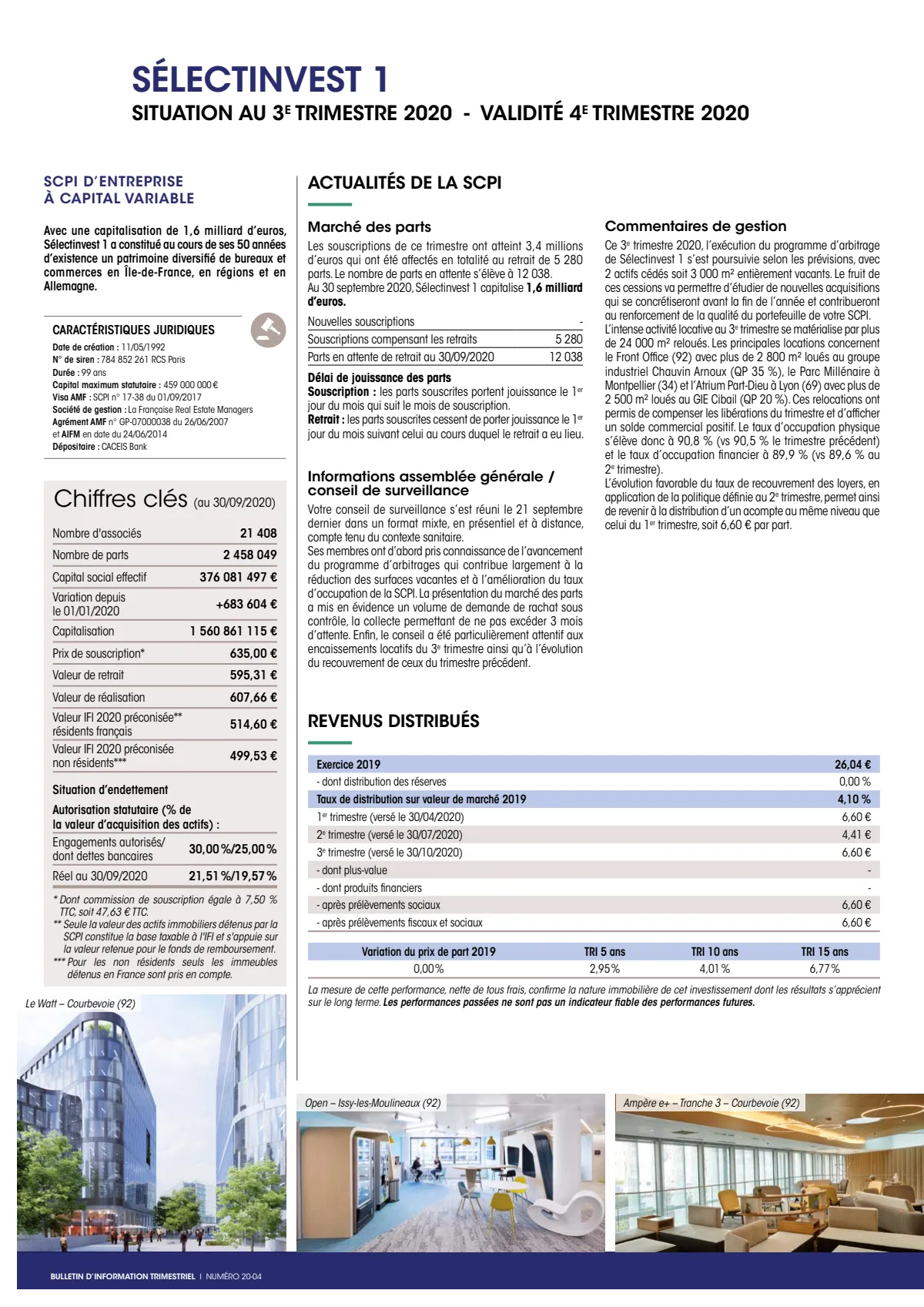 Bulletin trimestriel - 3ème trimestre 2020