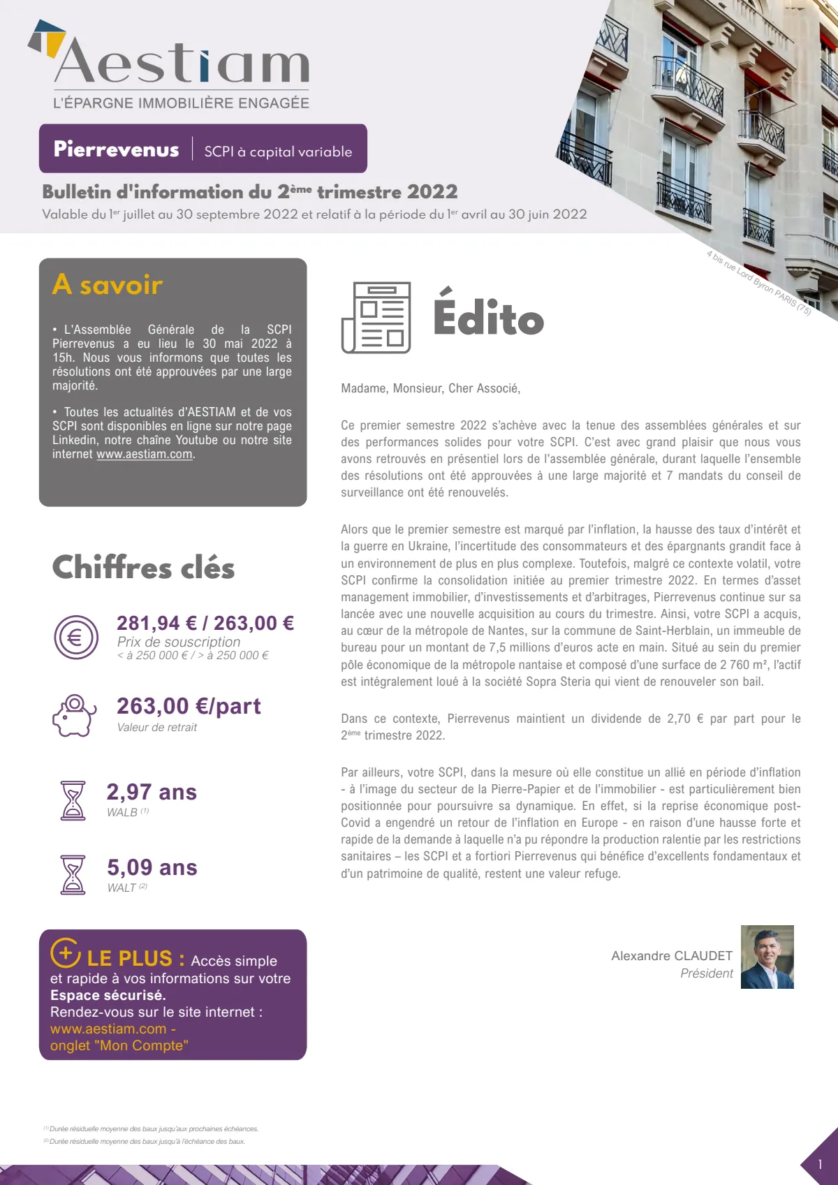 Bulletin trimestriel - 2ème trimestre 2022