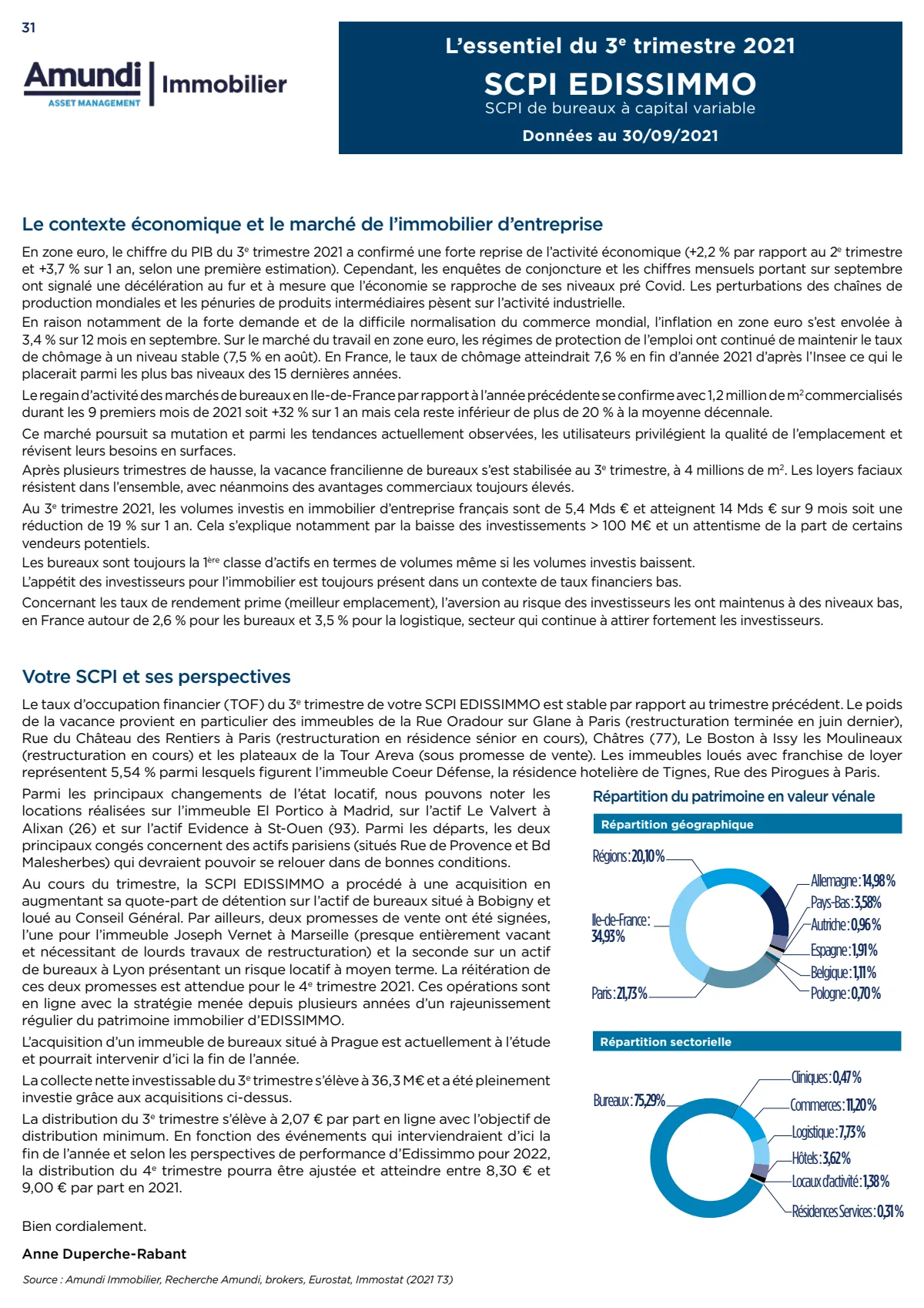 Bulletin trimestriel - 3ème trimestre 2021