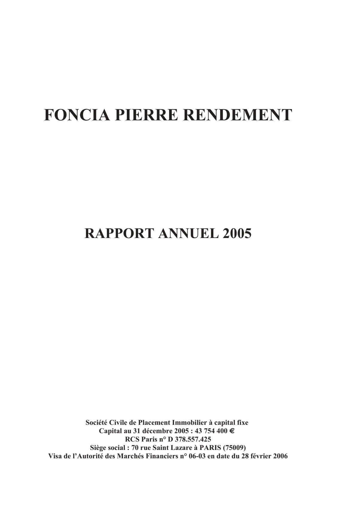 Rapport annuel - 2005