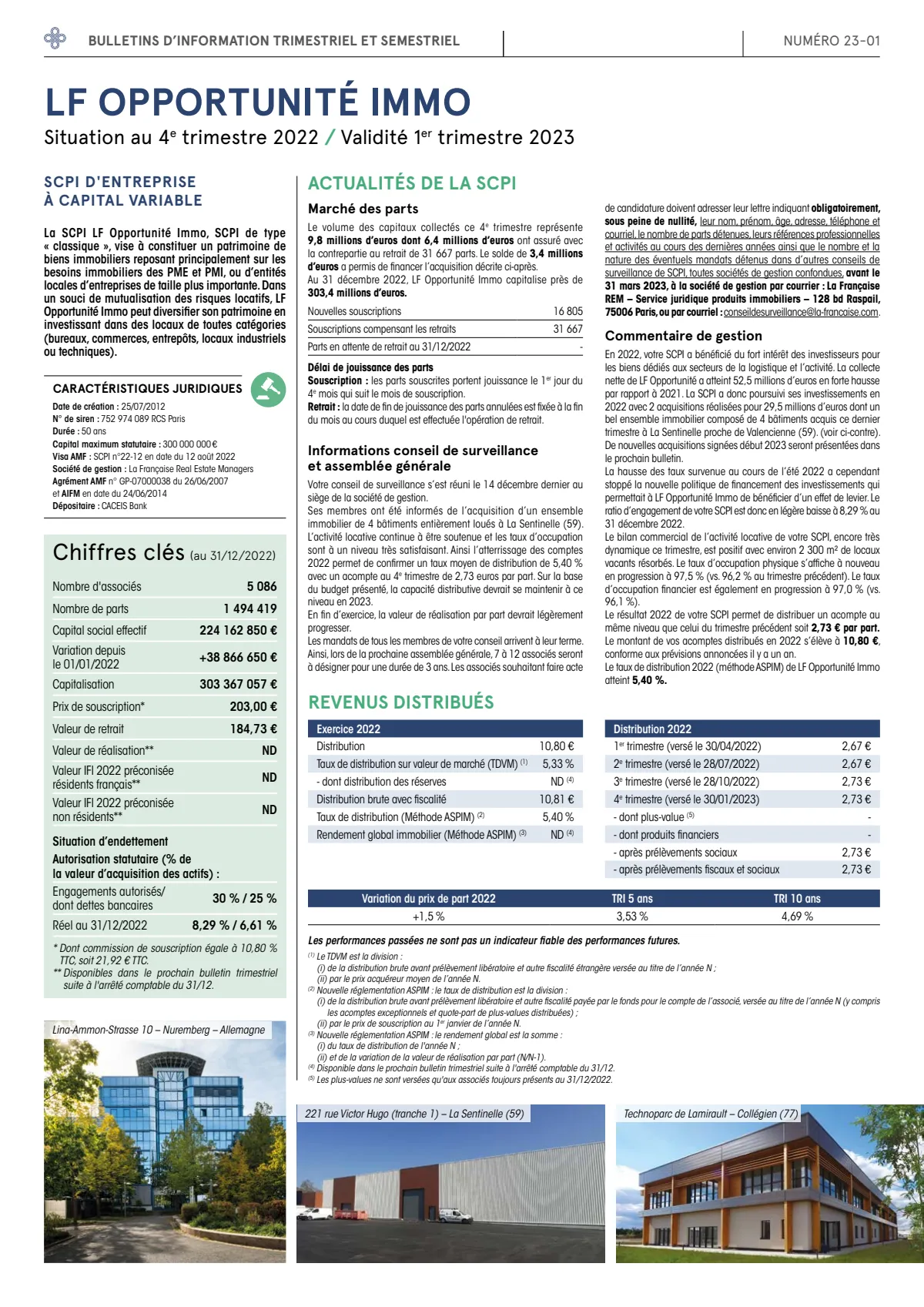 Bulletin trimestriel - 4ème trimestre 2022