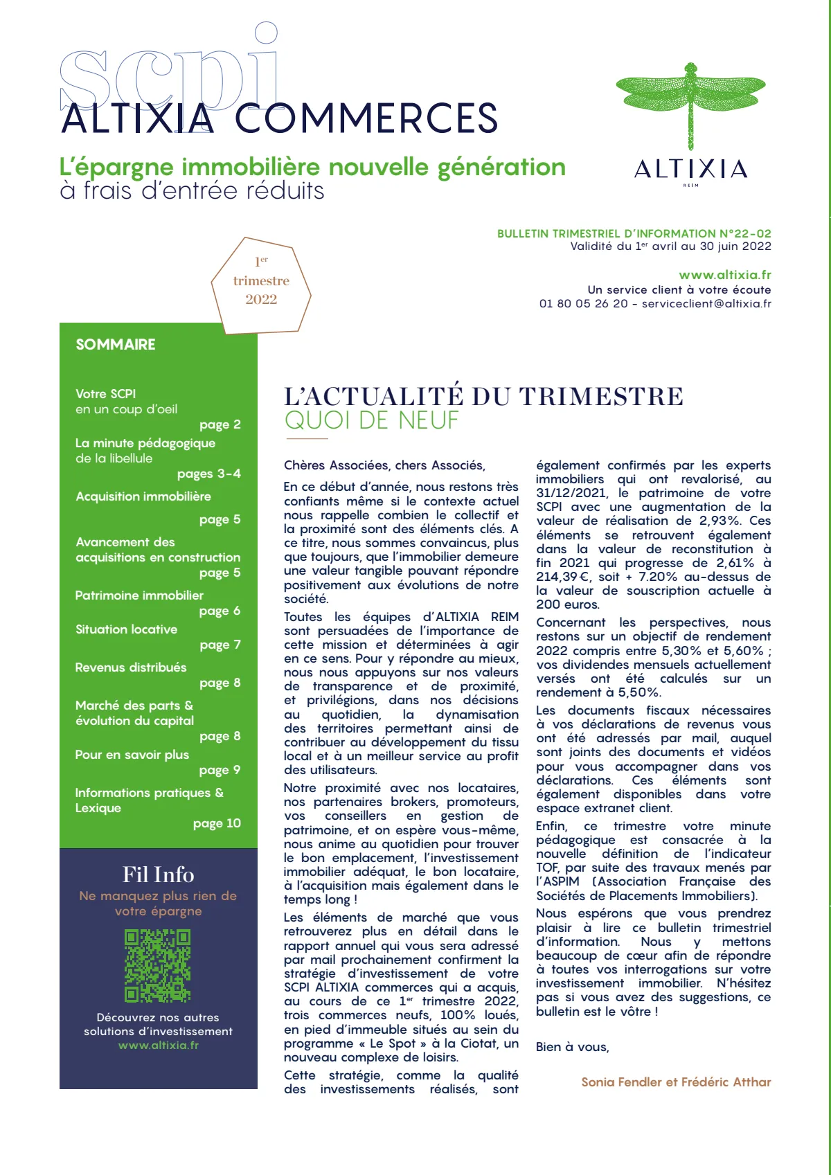 Bulletin trimestriel - 1er trimestre 2022