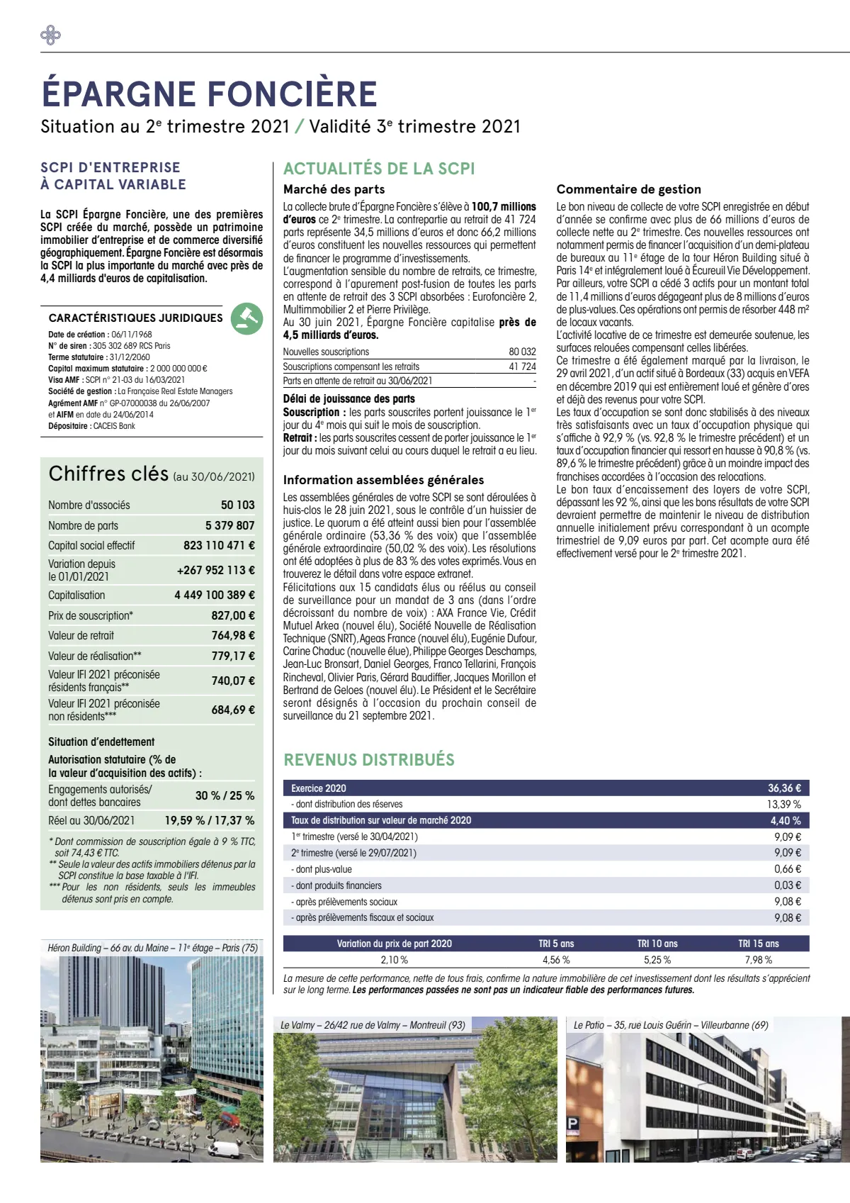 Bulletin trimestriel - 2ème trimestre 2021