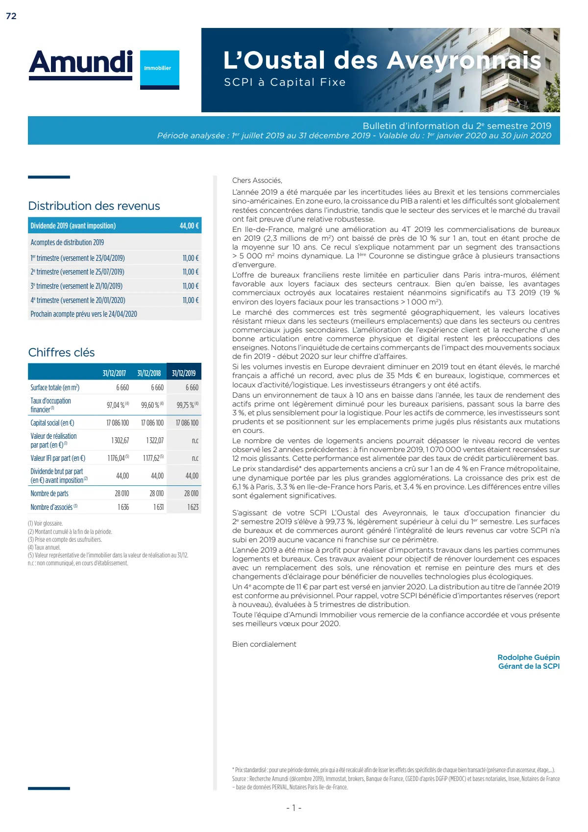 Bulletin trimestriel - 4ème trimestre 2019