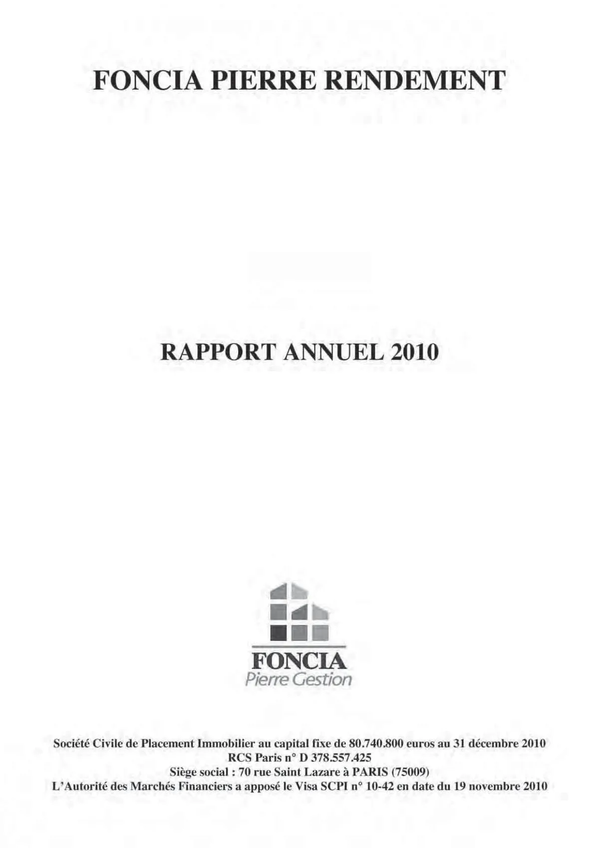 Rapport annuel - 2010