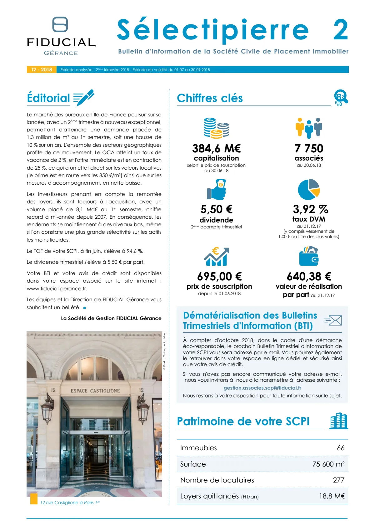 Bulletin trimestriel - 2ème trimestre 2018