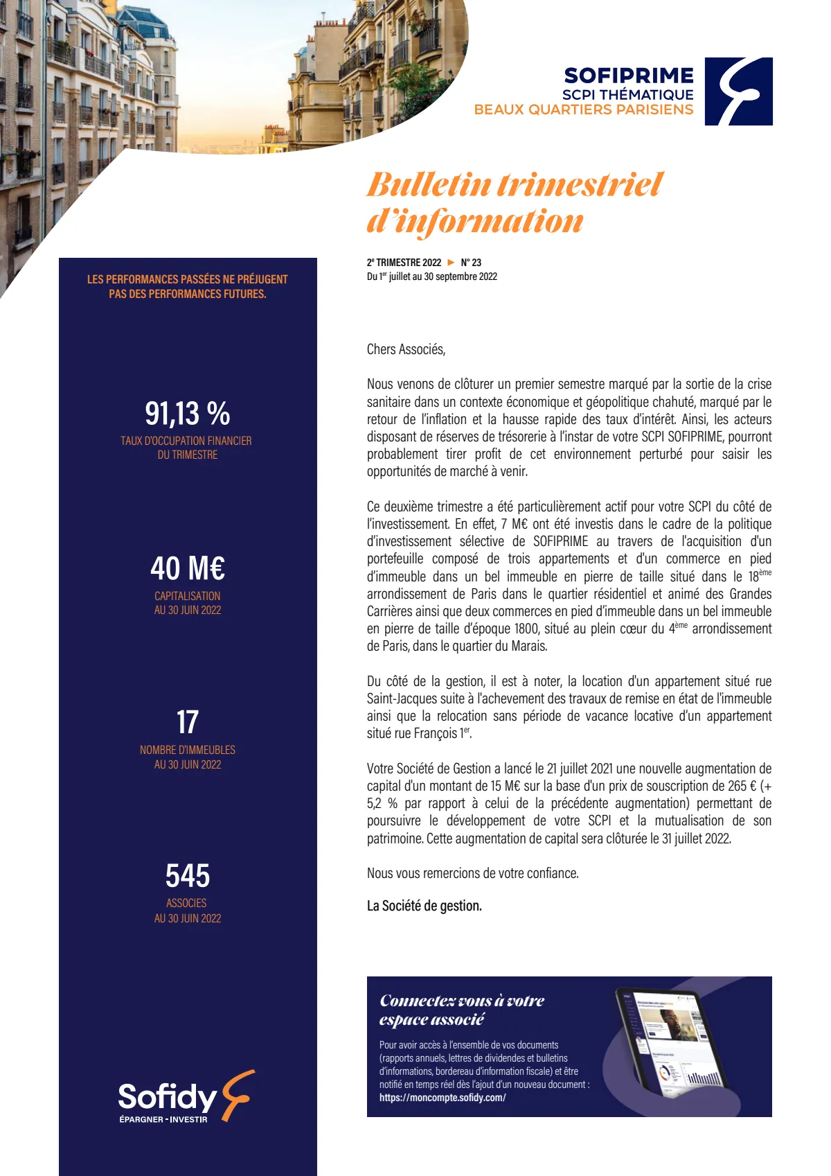 Bulletin trimestriel - 2ème trimestre 2022