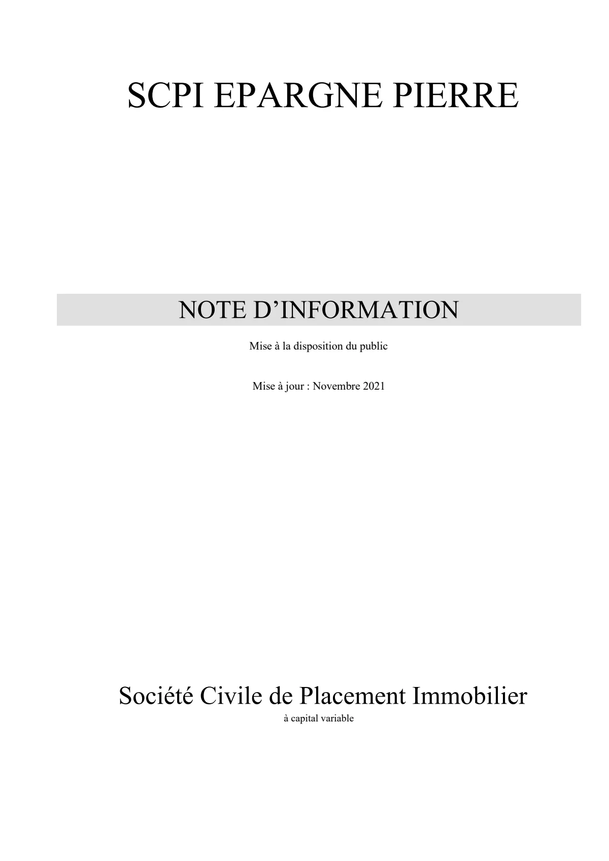 Note d'information - 2021