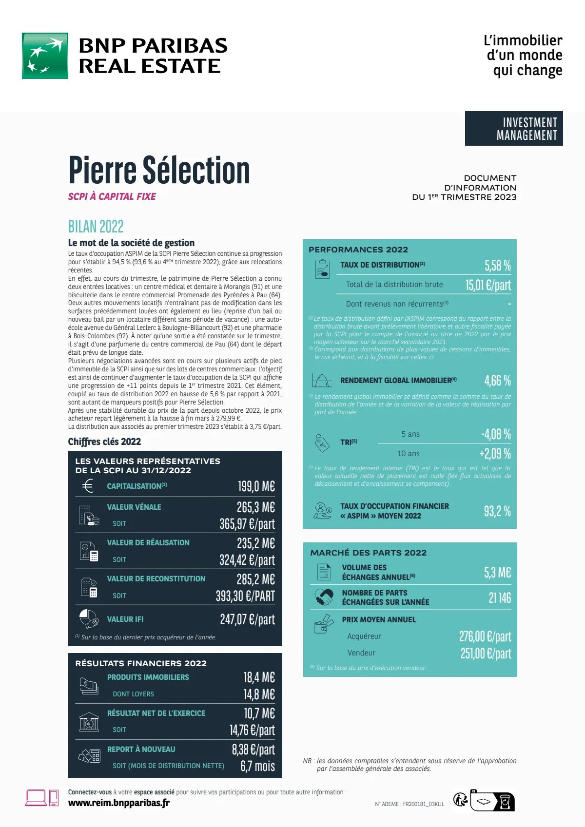 Bulletin trimestriel - 1er trimestre 2023