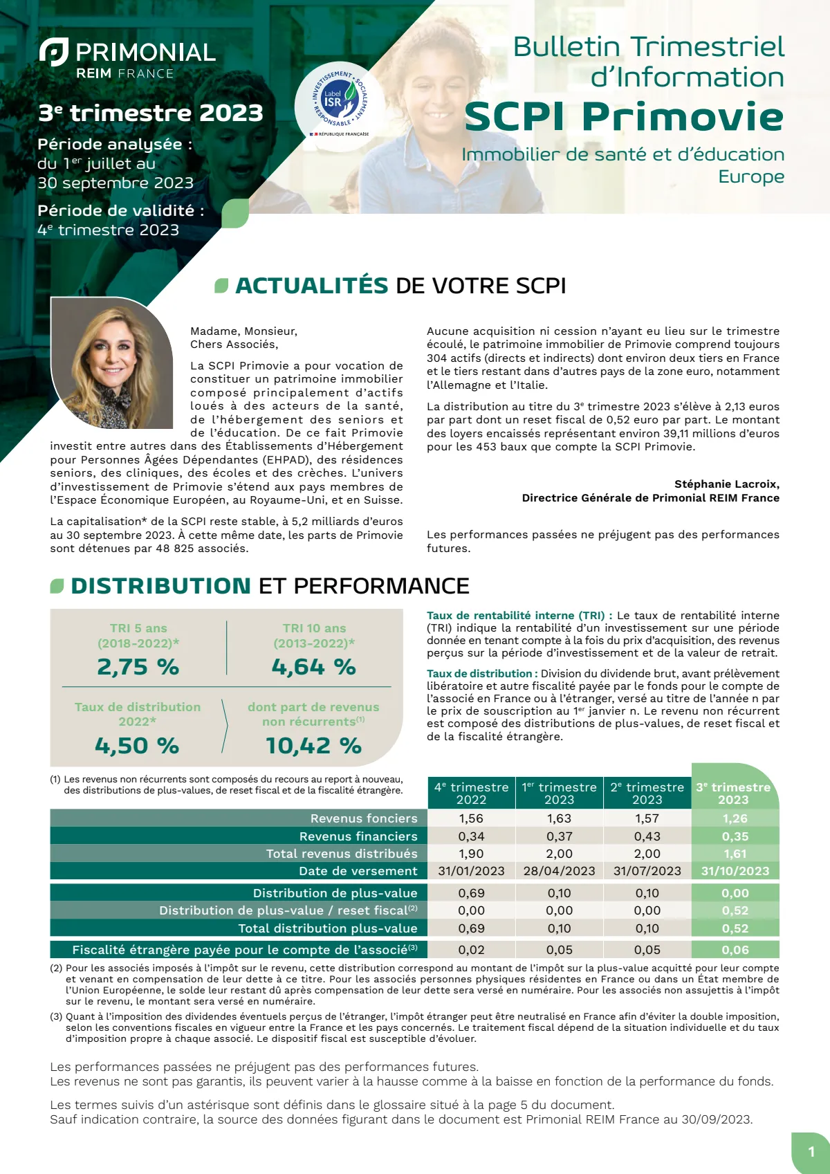 Bulletin trimestriel - 3ème trimestre 2023