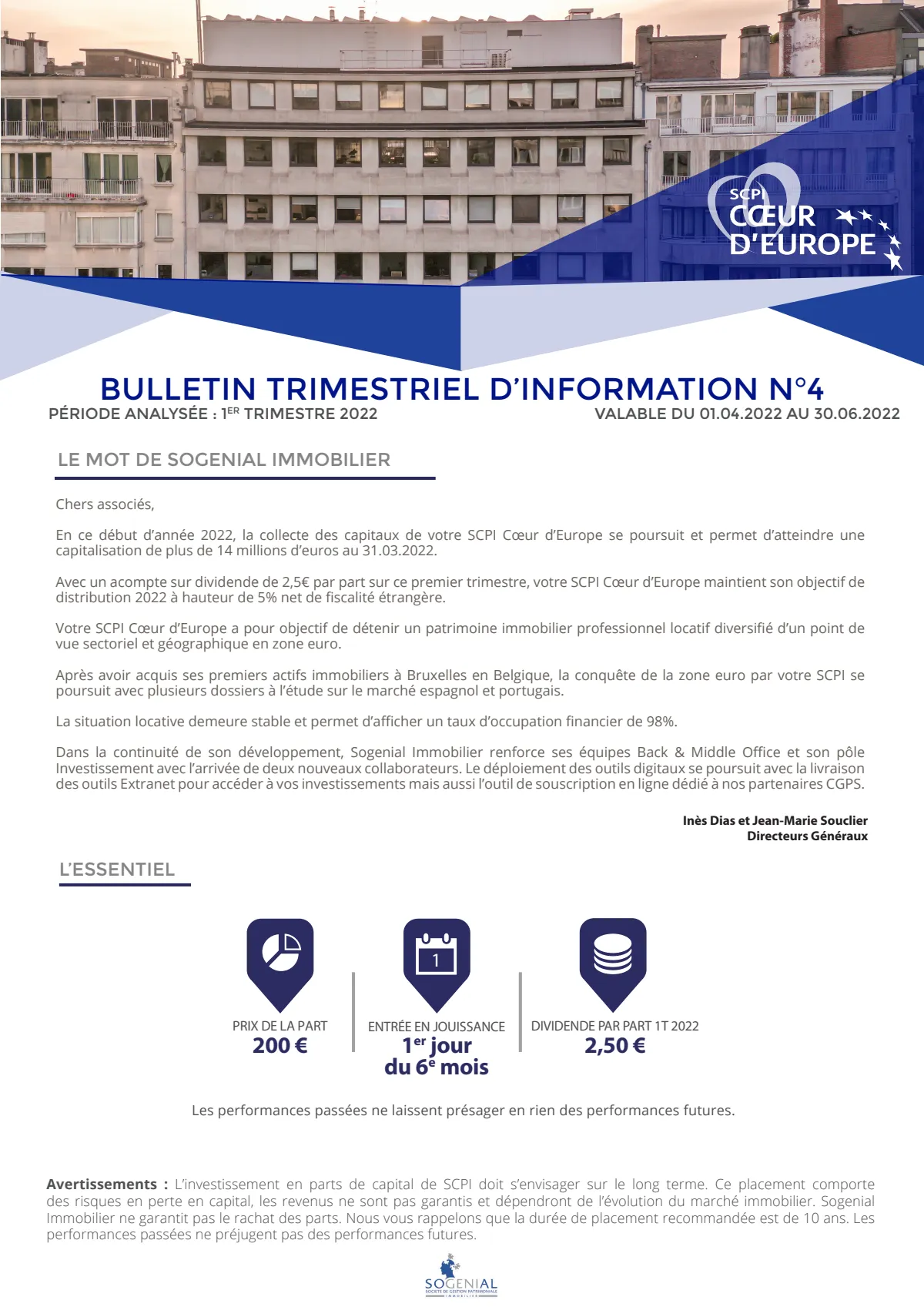 Bulletin trimestriel - 1er trimestre 2022