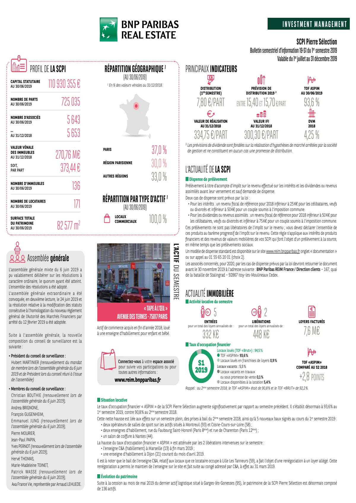 Bulletin semestriel - 1er semestre 2019