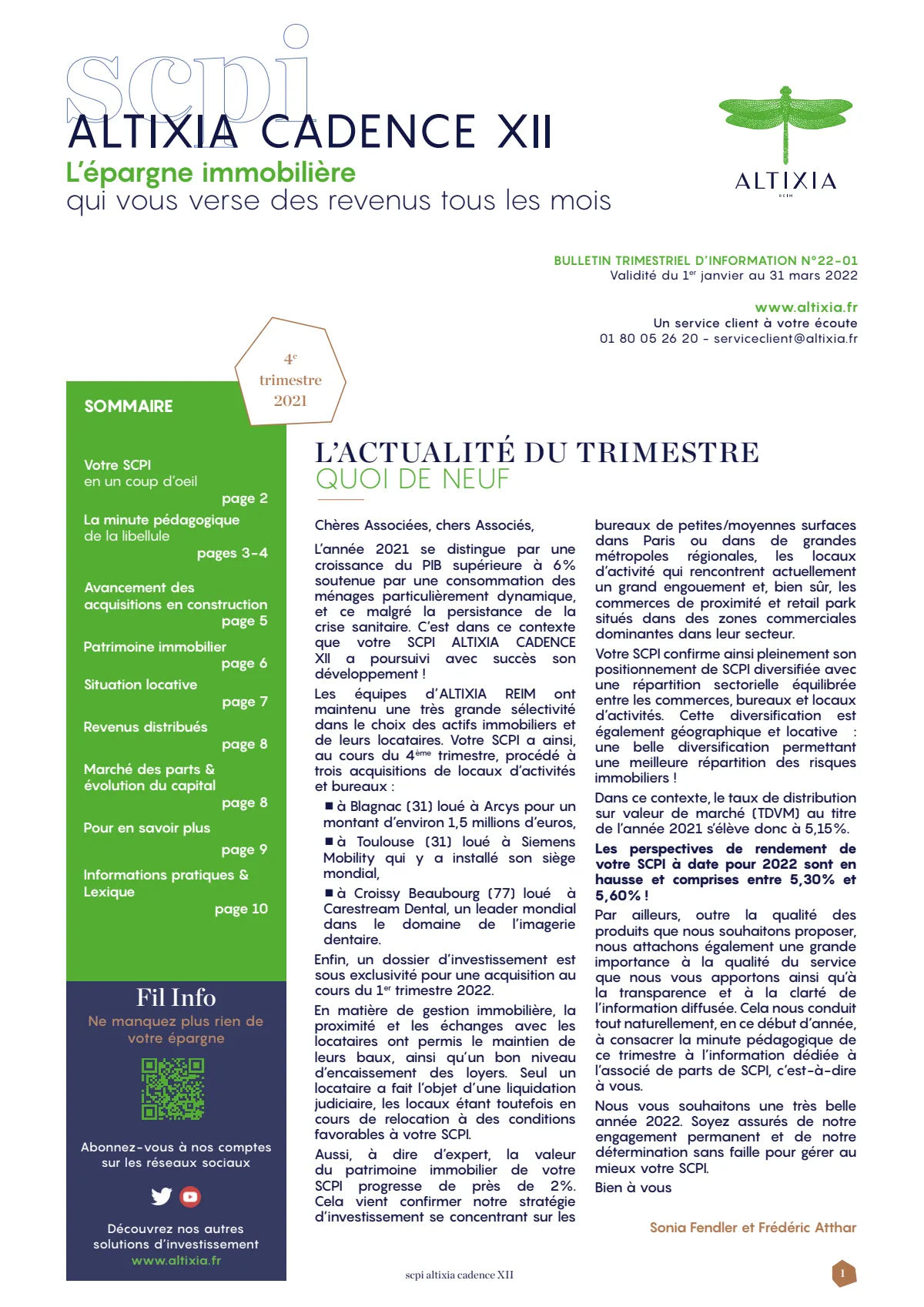 Bulletin trimestriel - 4ème trimestre 2021