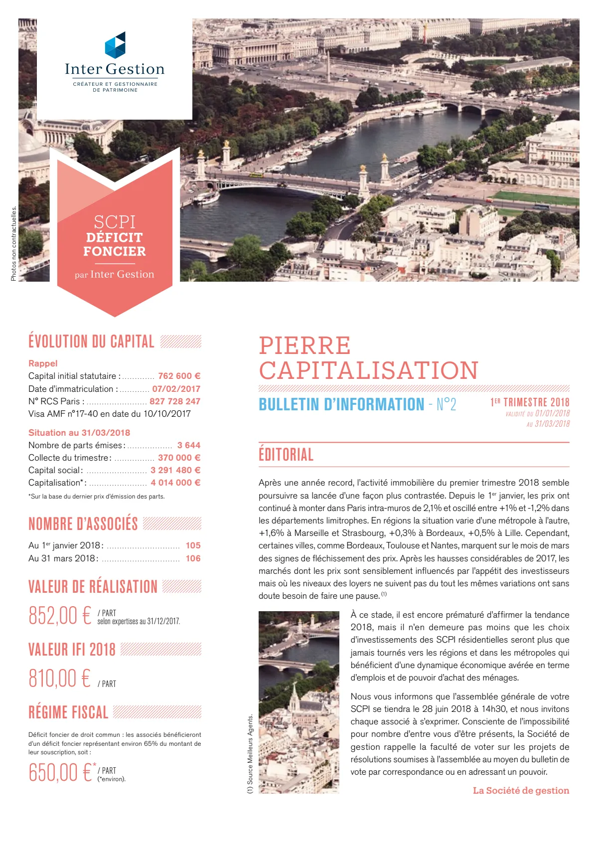 Bulletin trimestriel - 1er trimestre 2018