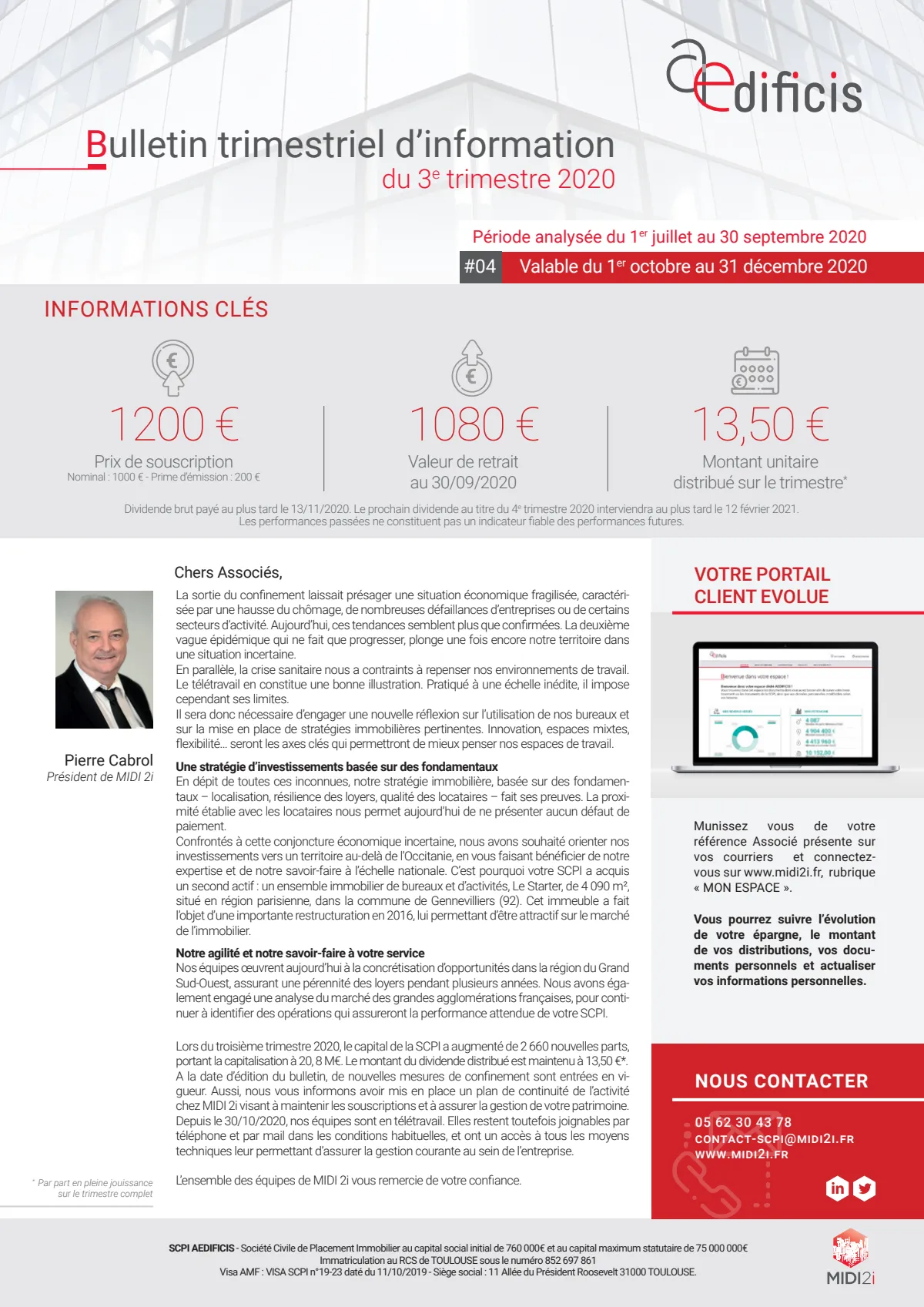 Bulletin trimestriel - 3ème trimestre 2020