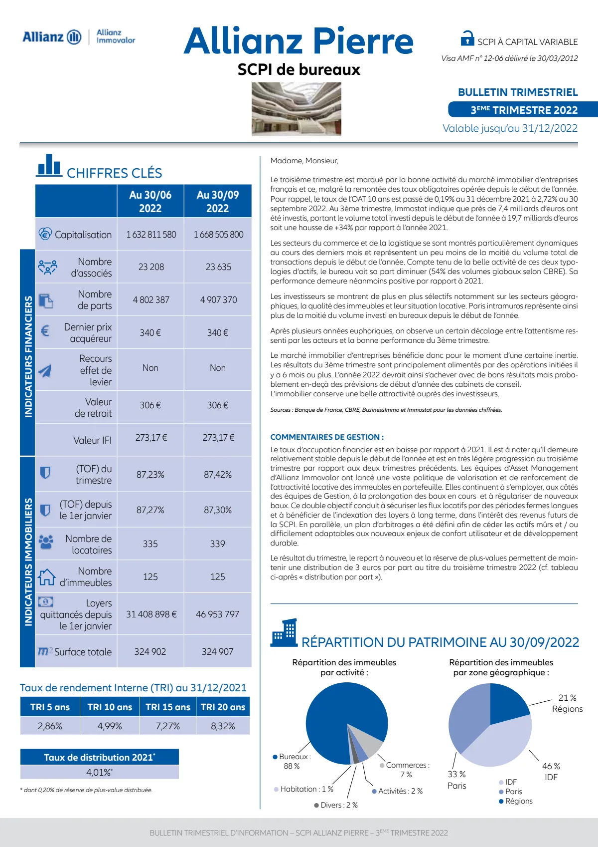 Bulletin trimestriel - 3ème trimestre 2022