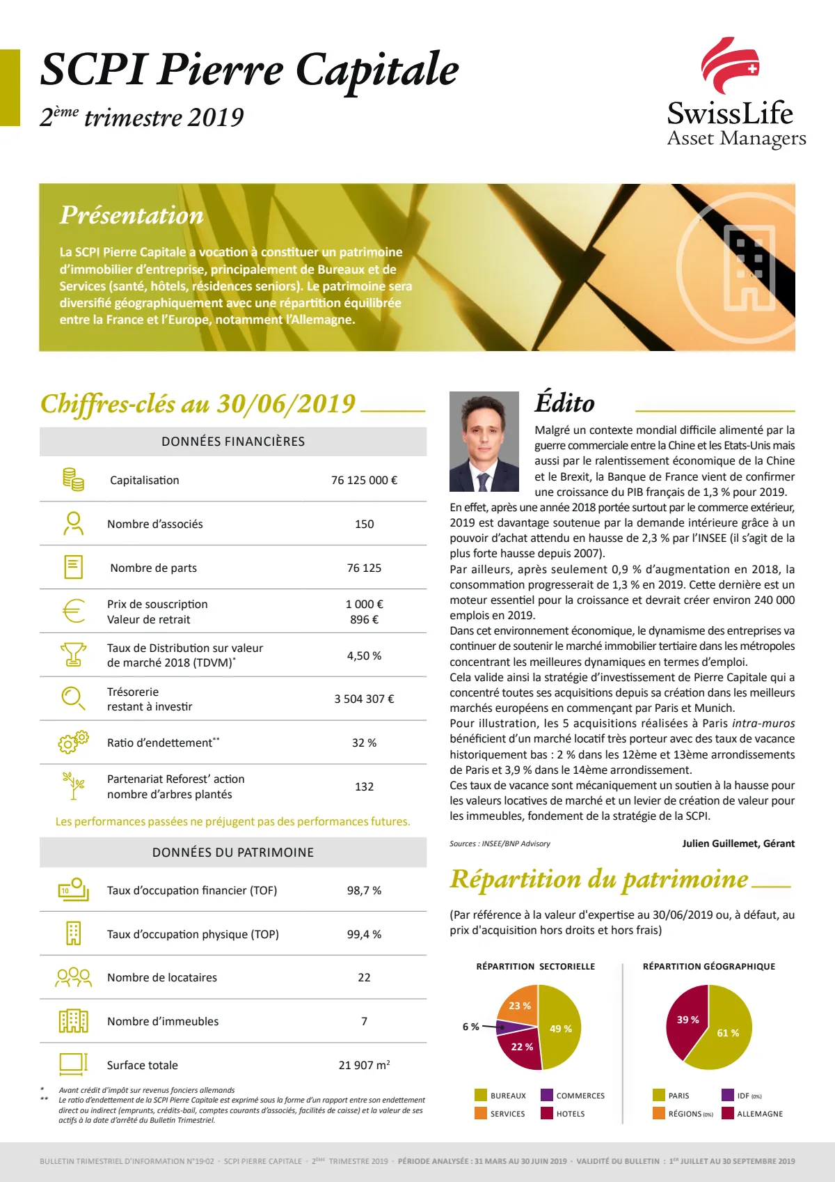 Bulletin trimestriel - 2ème trimestre 2019