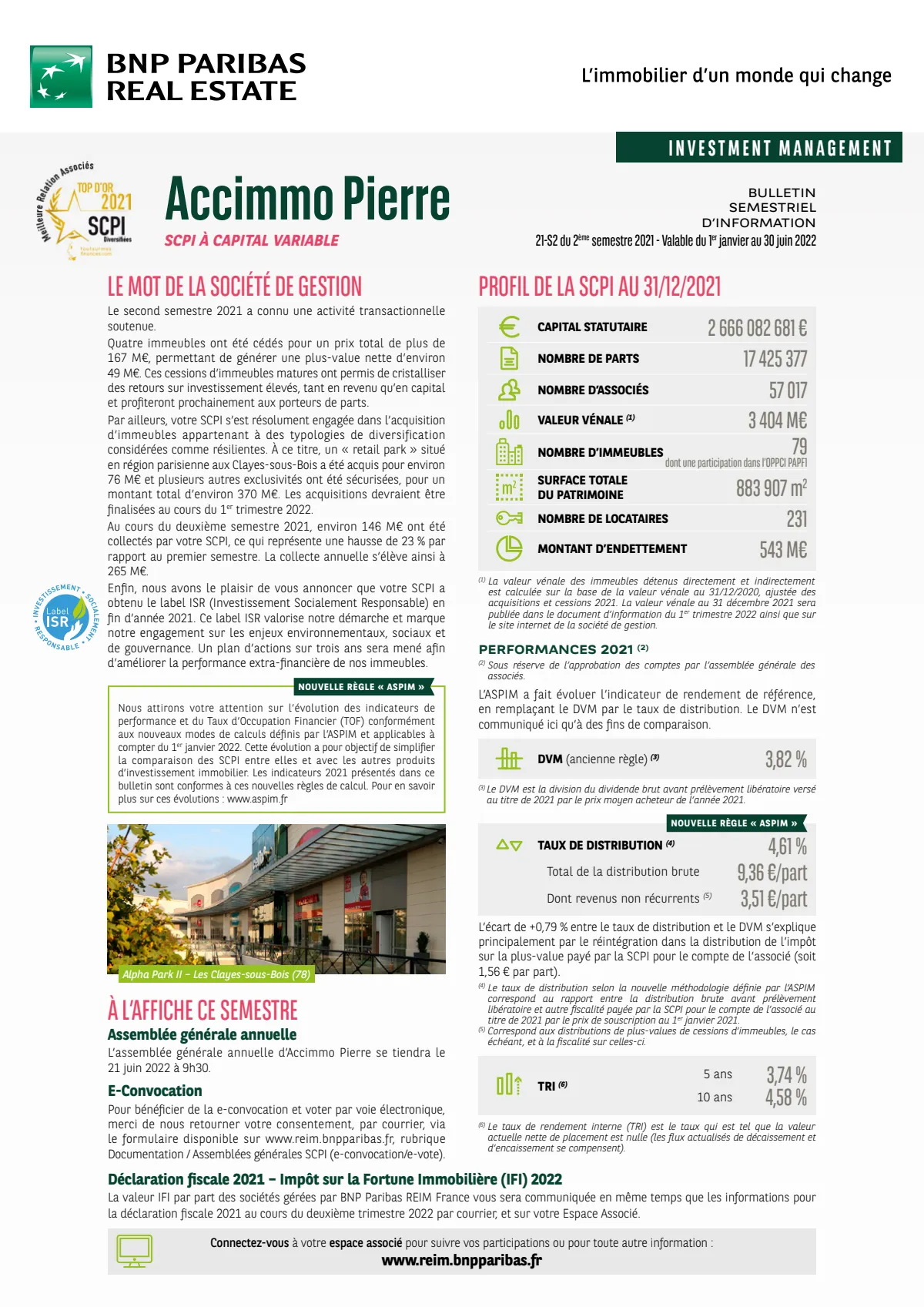 Bulletin semestriel - 2nd semestre 2021