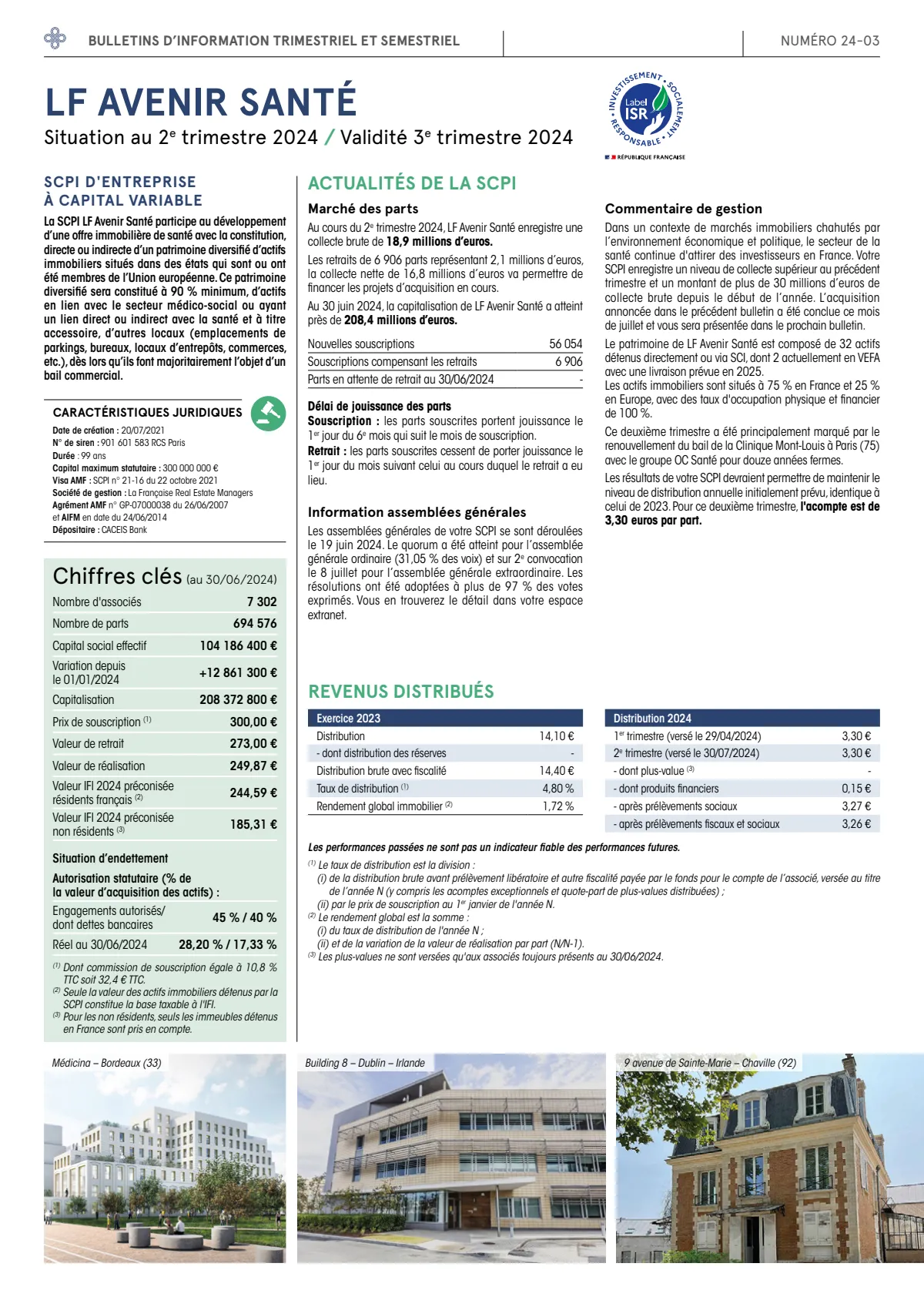 Bulletin trimestriel - 2ème trimestre 2024