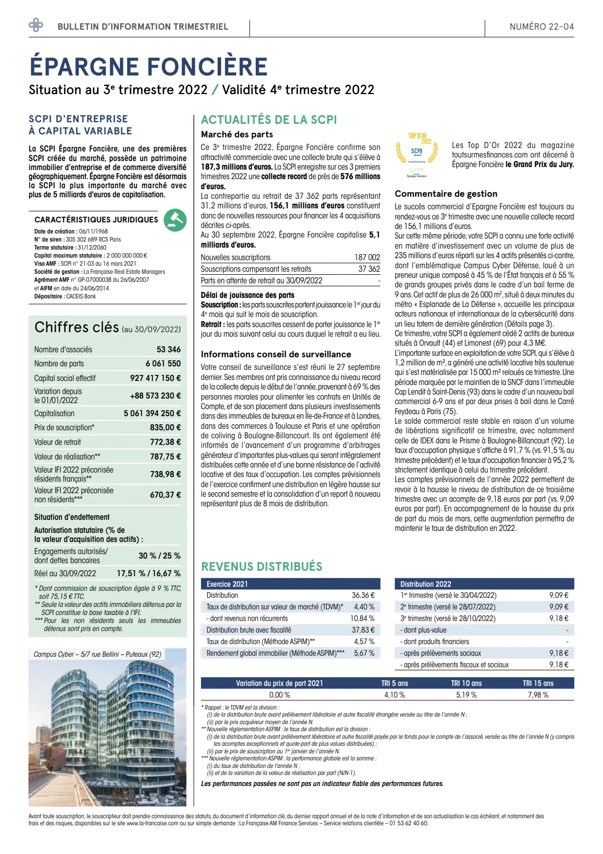 Bulletin trimestriel - 3ème trimestre 2022