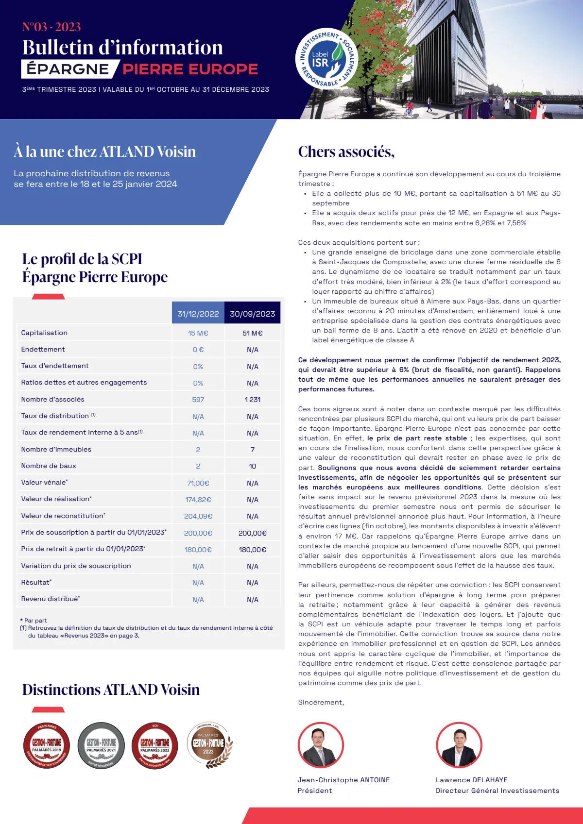 Bulletin trimestriel - 3ème trimestre 2023