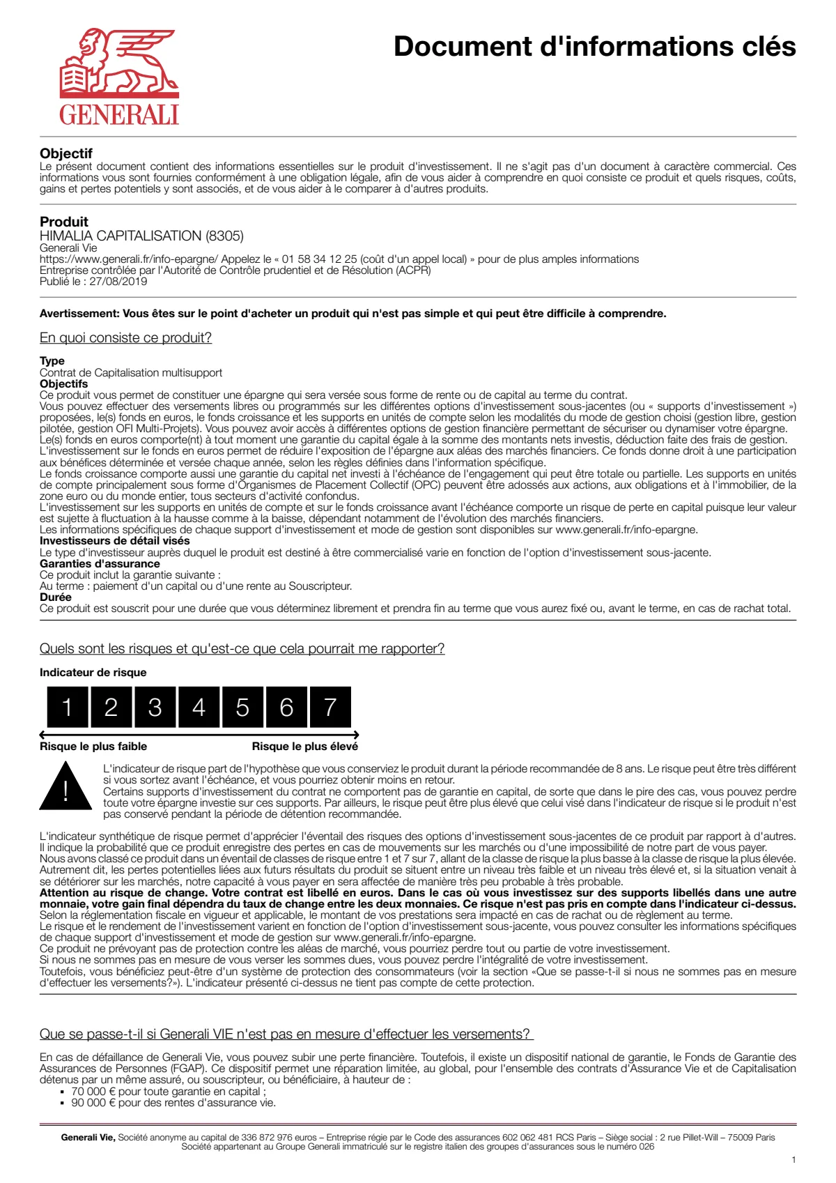 Informations clés (DICI)