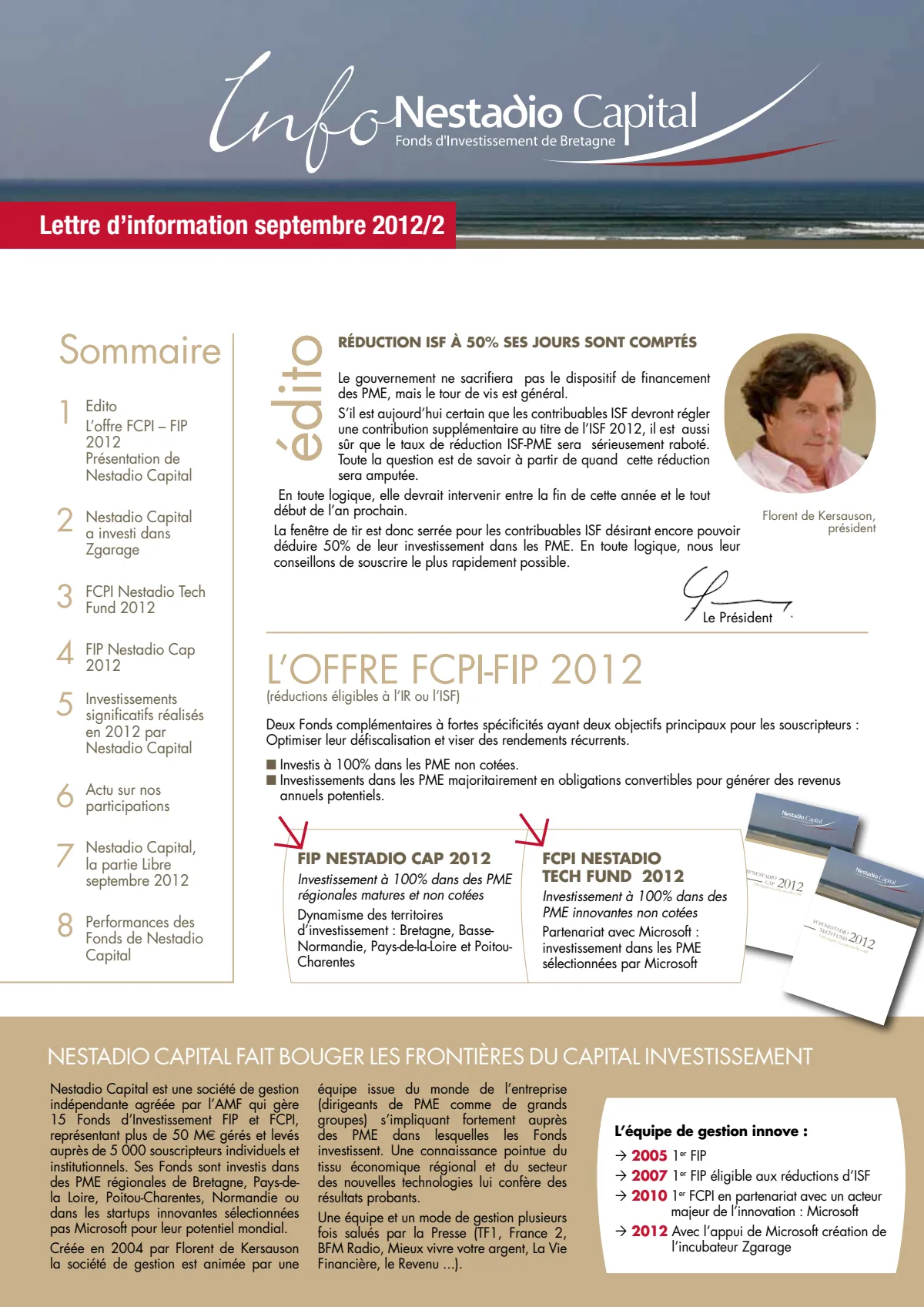 Lettre d'information - septembre 2012