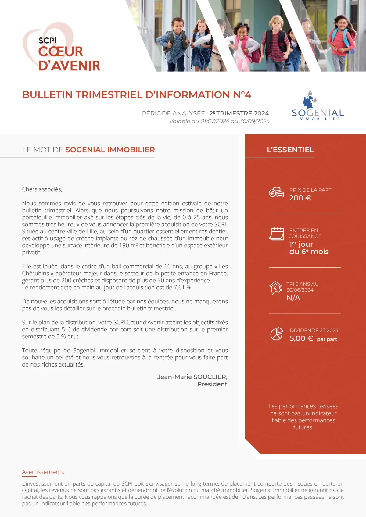 Bulletin trimestriel - 2ème trimestre 2024