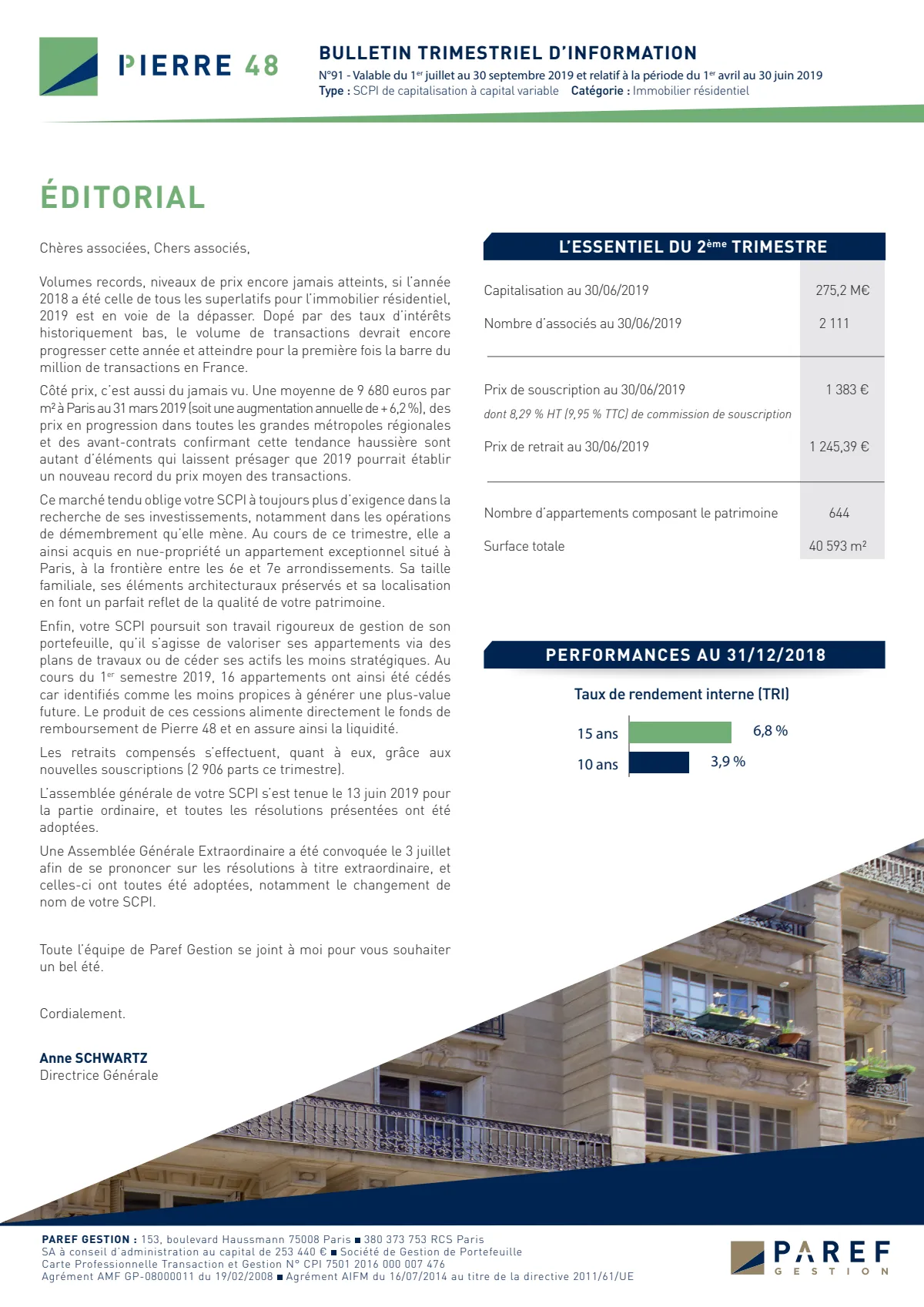 Bulletin trimestriel - 2ème trimestre 2019