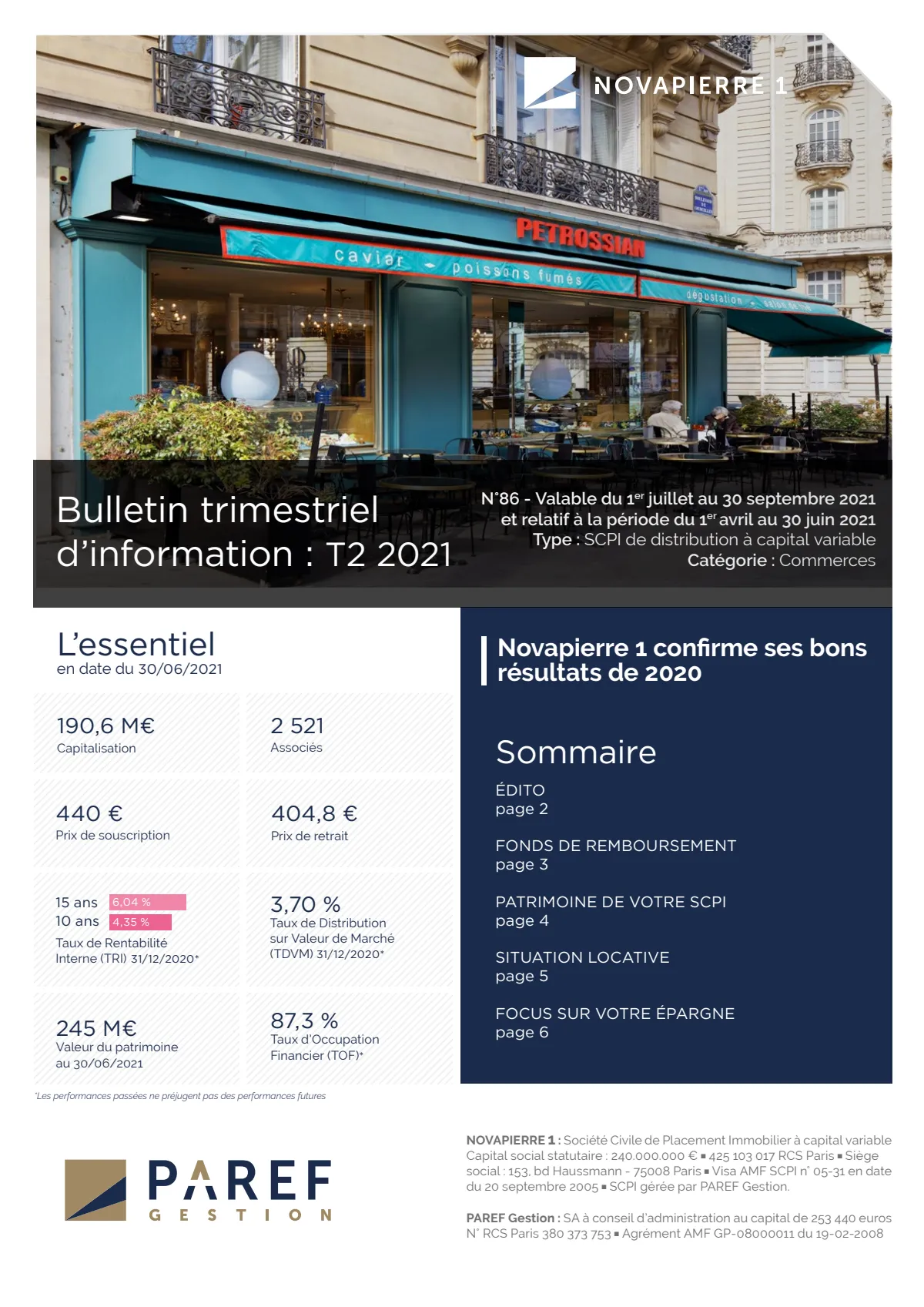 Bulletin trimestriel - 2ème trimestre 2021