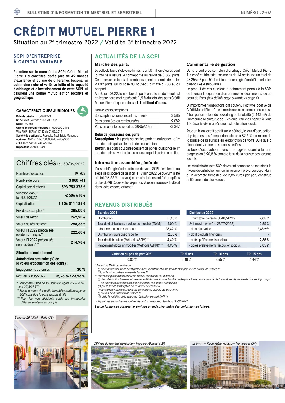 Bulletin trimestriel - 2ème trimestre 2022