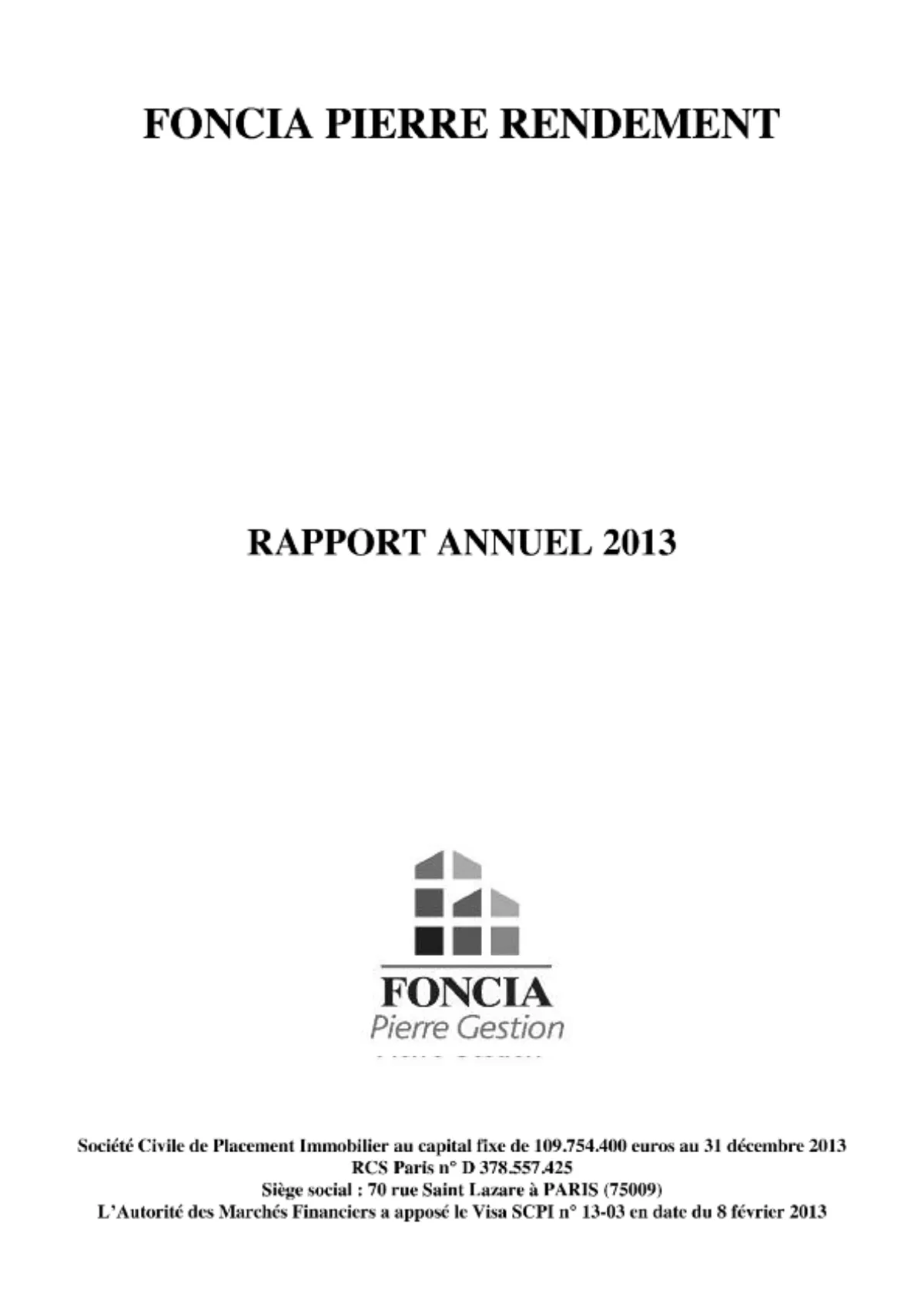 Rapport annuel - 2013