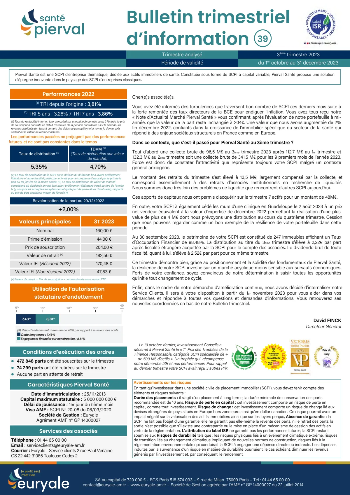 Bulletin trimestriel - 3ème trimestre 2023