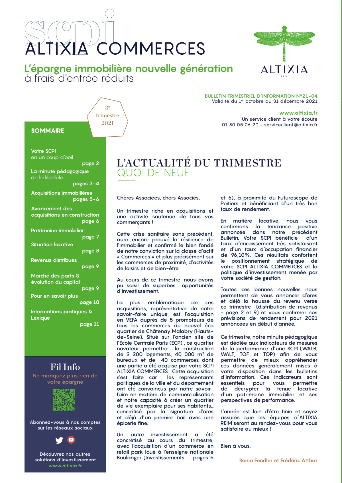 Bulletin trimestriel - 3ème trimestre 2021