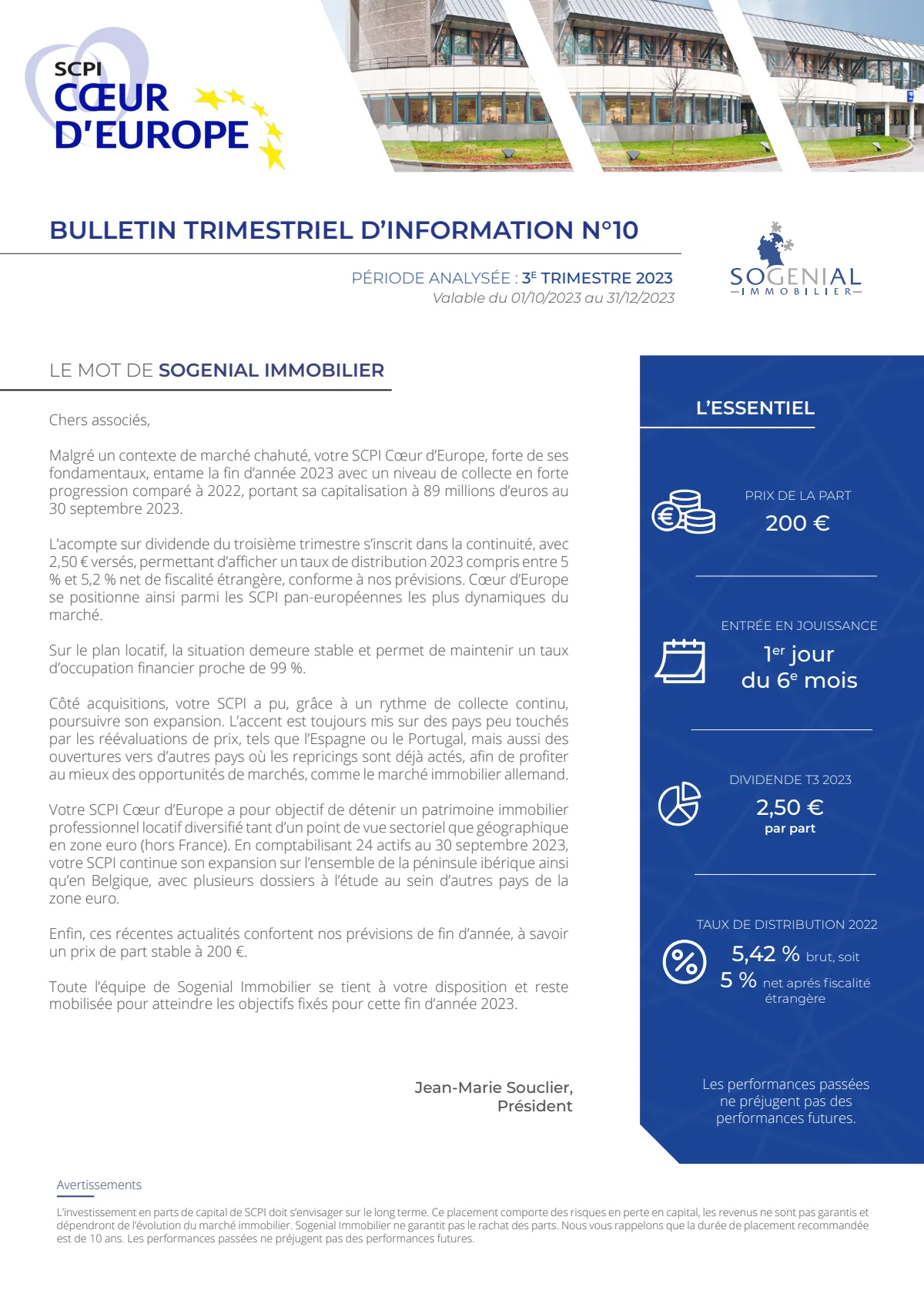 Bulletin trimestriel - 3ème trimestre 2023