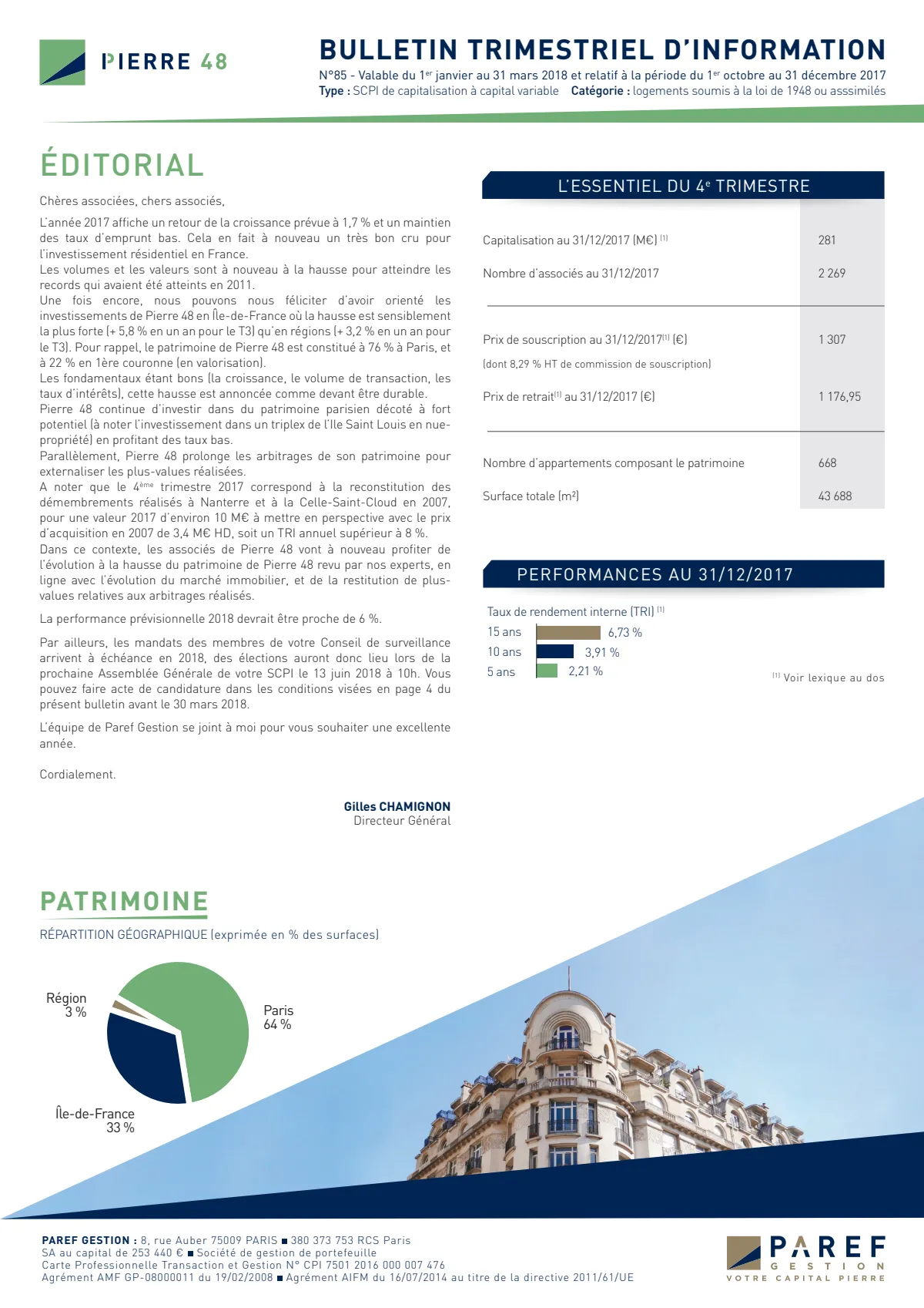 Bulletin trimestriel - 4ème trimestre 2017