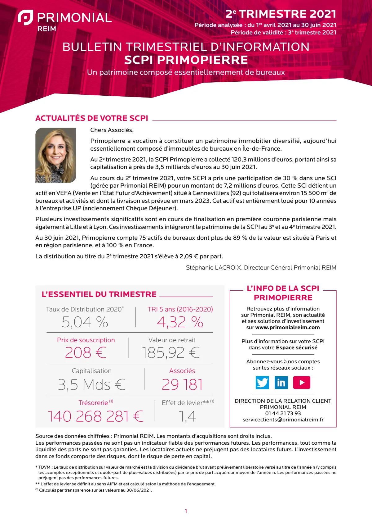 Bulletin trimestriel - 2ème trimestre 2021