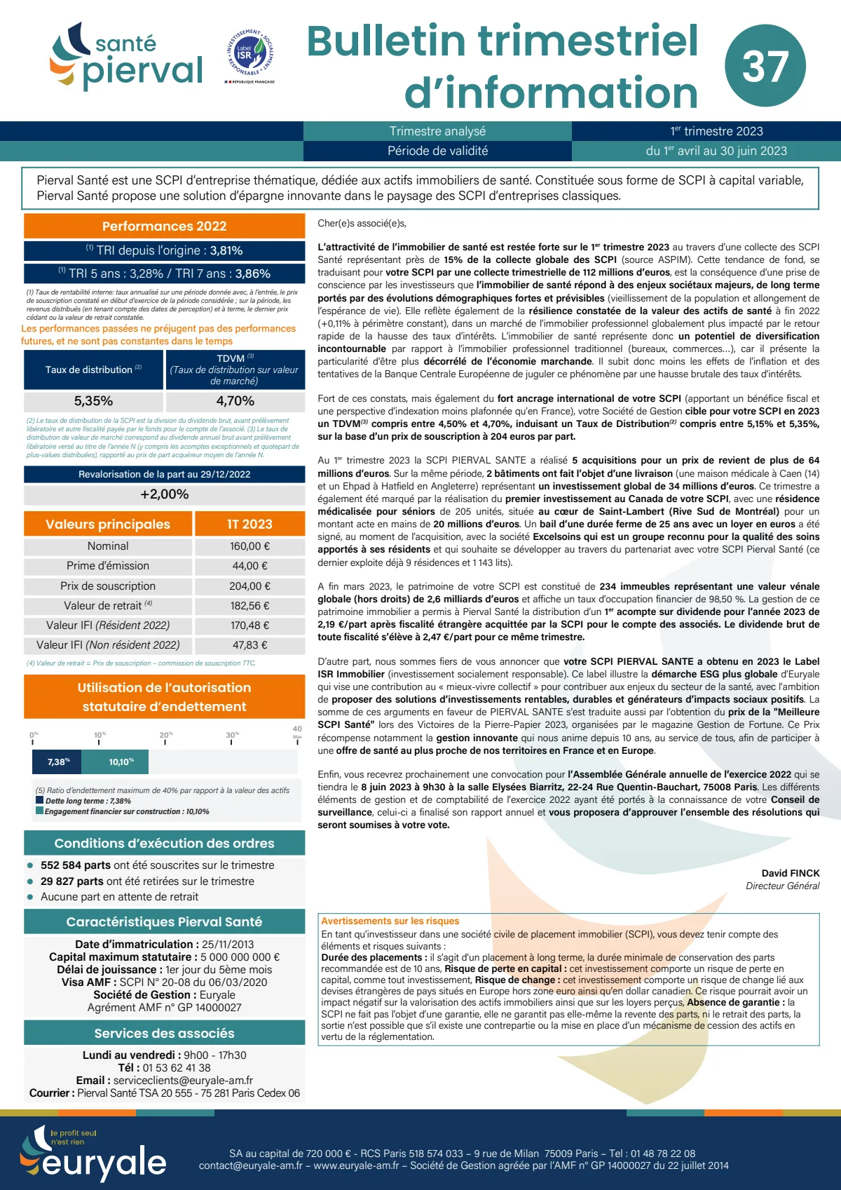 Bulletin trimestriel - 1er trimestre 2023