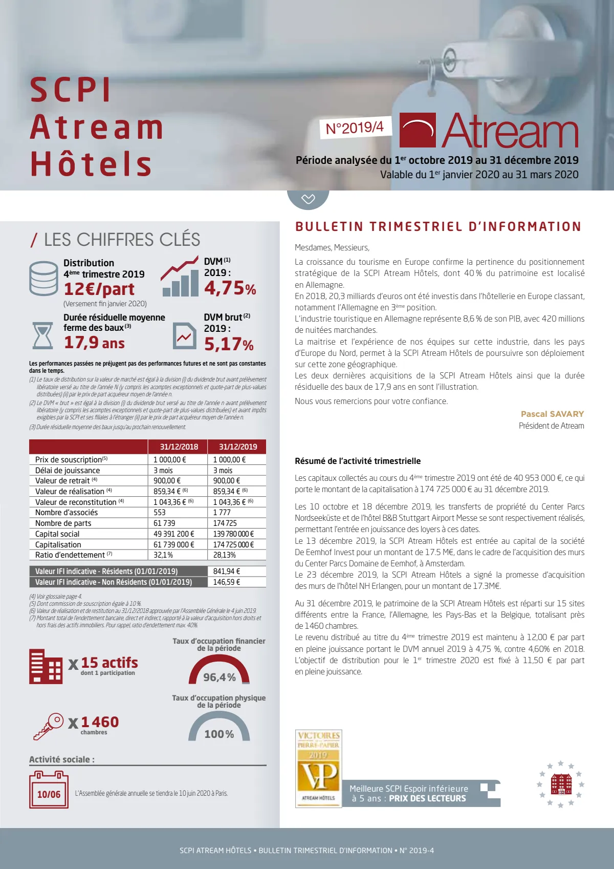 Bulletin trimestriel - 4ème trimestre 2019