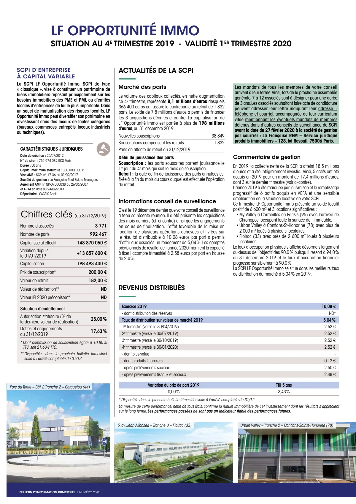 Bulletin trimestriel - 4ème trimestre 2019