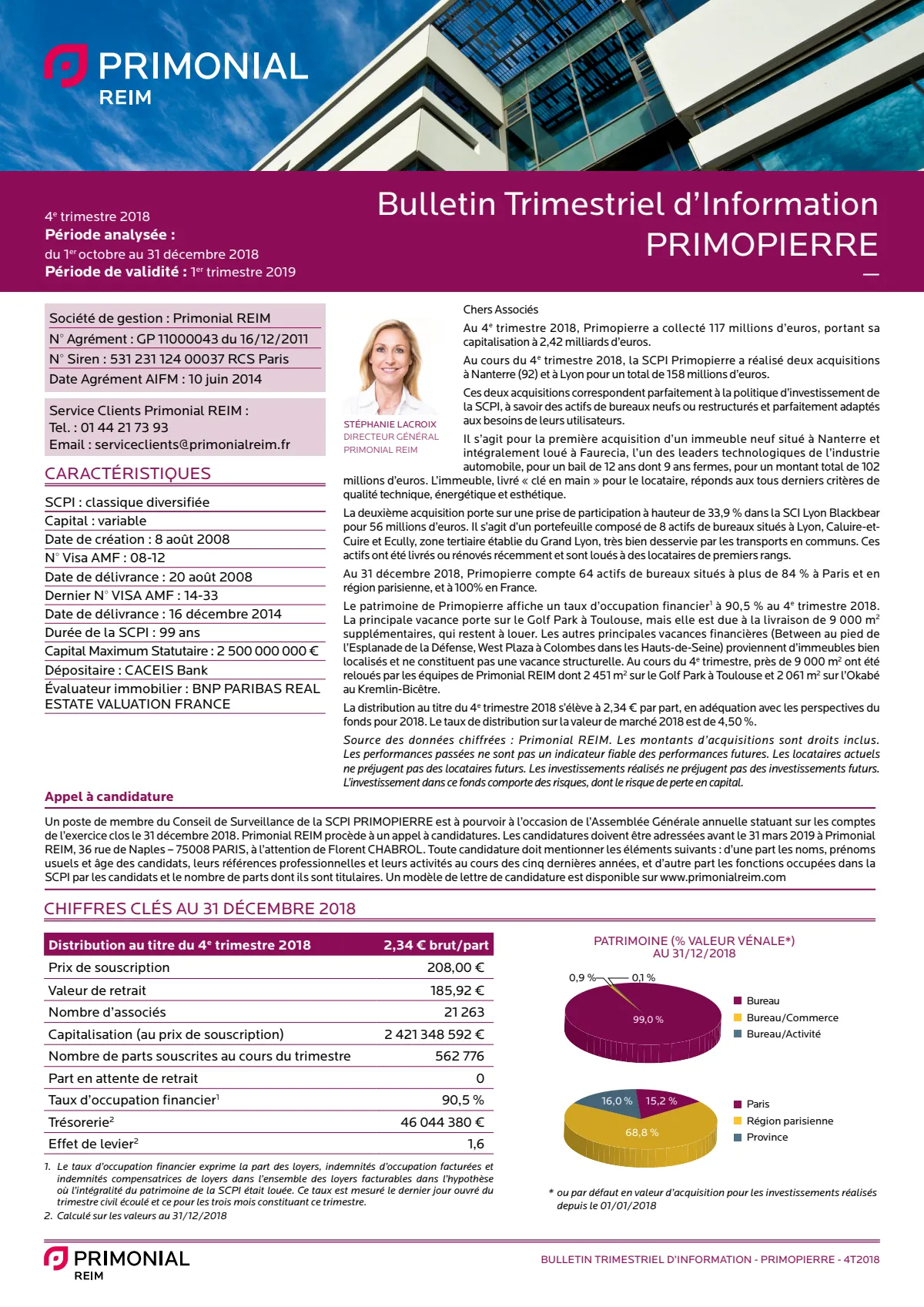 Bulletin trimestriel - 4ème trimestre 2018