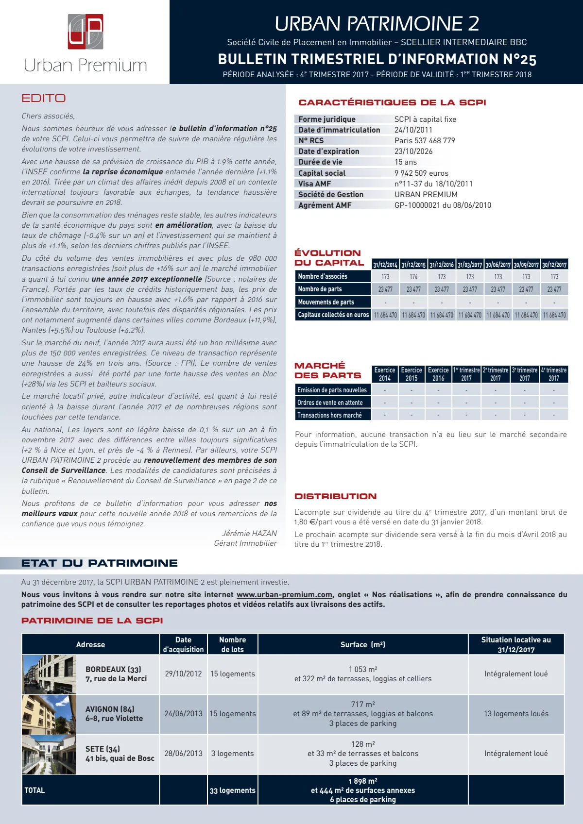 Bulletin trimestriel - 4ème trimestre 2017