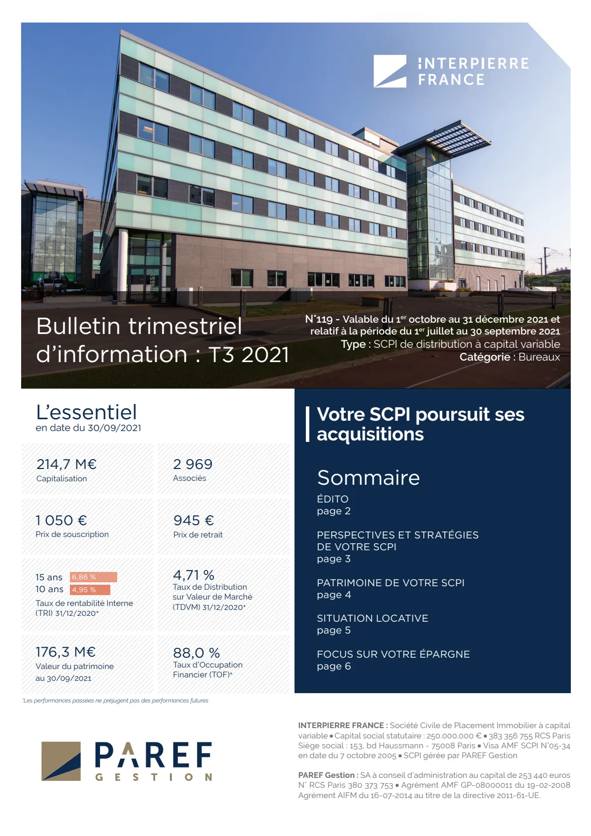 Bulletin trimestriel - 3ème trimestre 2021