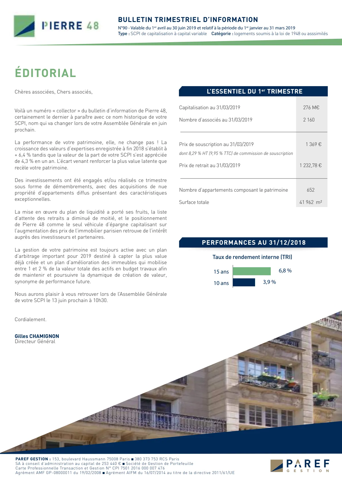 Bulletin trimestriel - 1er trimestre 2019