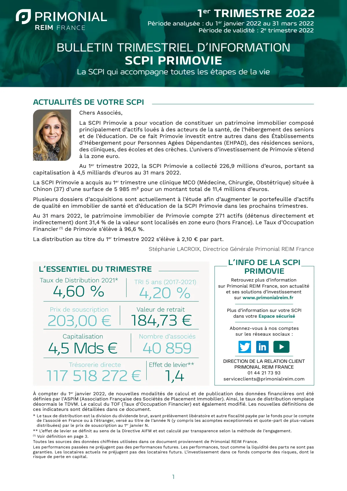 Bulletin trimestriel - 1er trimestre 2022