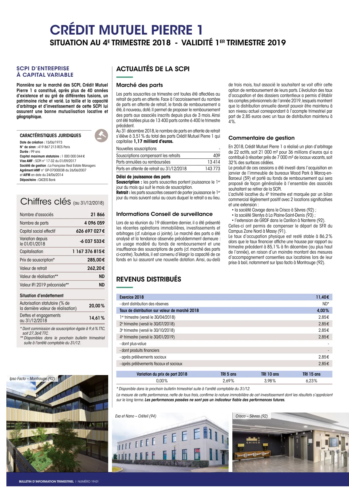 Bulletin trimestriel - 4ème trimestre 2018