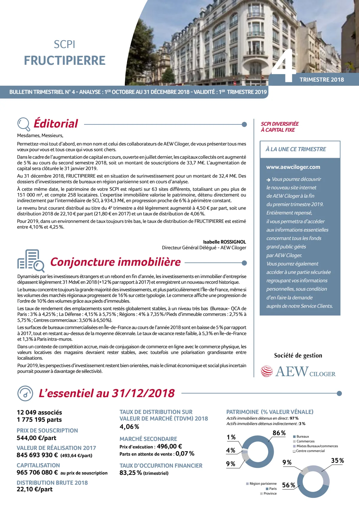 Bulletin trimestriel - 4ème trimestre 2018